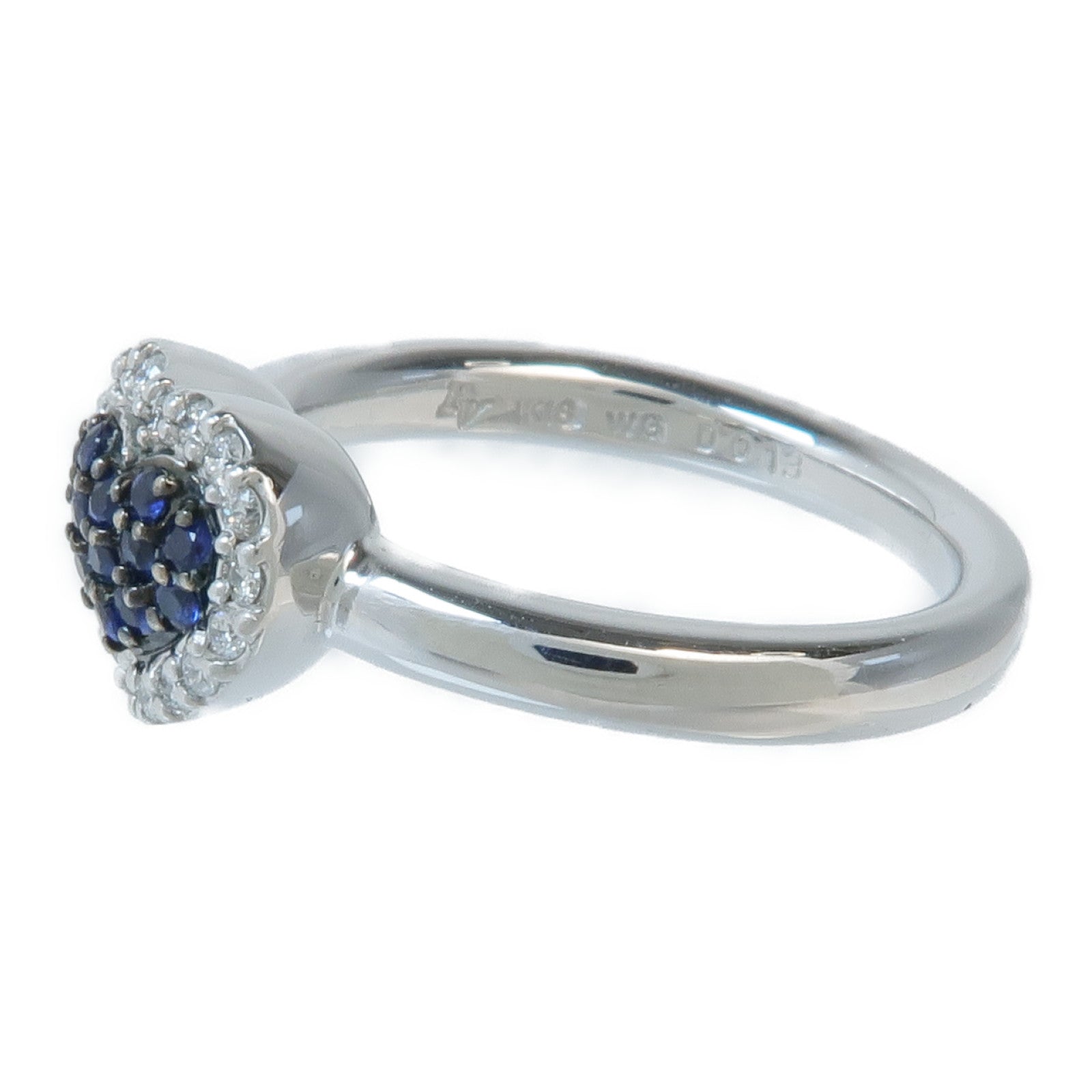 Ponte Vecchio 18K白金Sapphire Diamond Ring藍寶石/鑽石戒指US#5.75