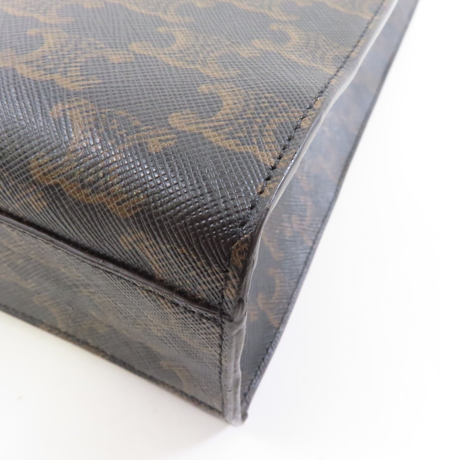CELINE 塗層帆布Small Cabas Vertical Triomphe金扣肩背袋啡色