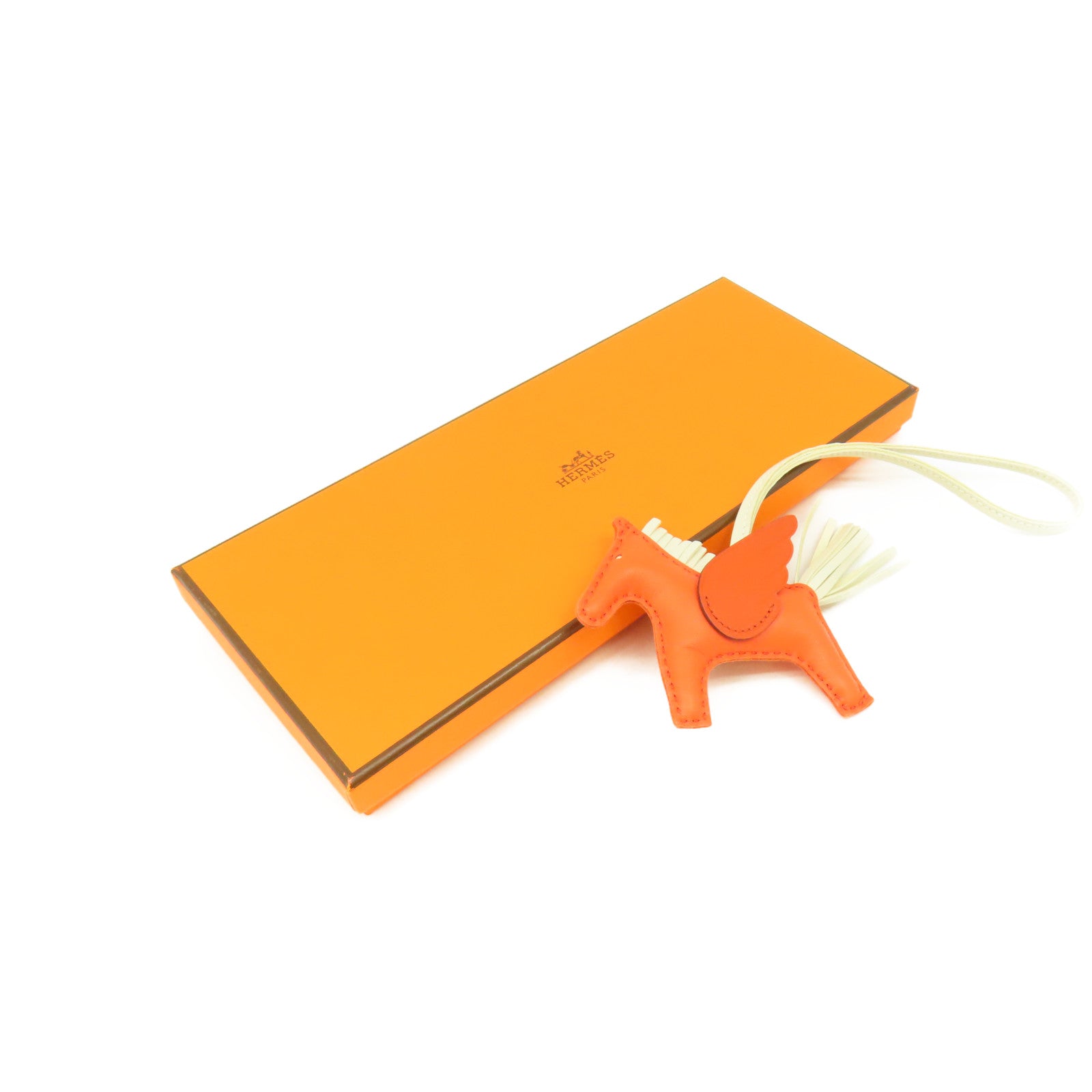 HERMES 【激減優惠】Swift皮革Rodeo Pegase PM Charm掛飾Orange橙色