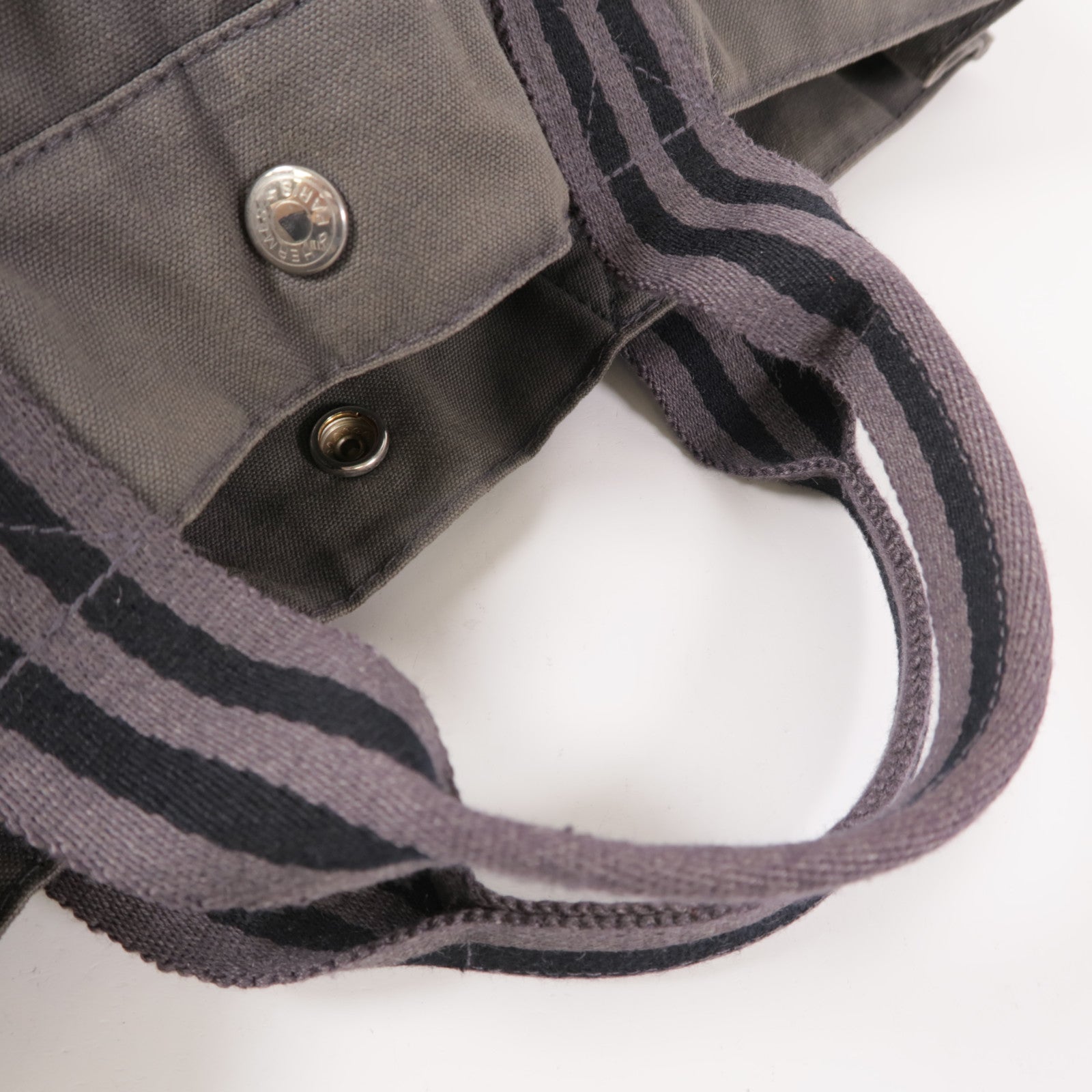 HERMES PHW Classic Hang Bag Canvas Gray