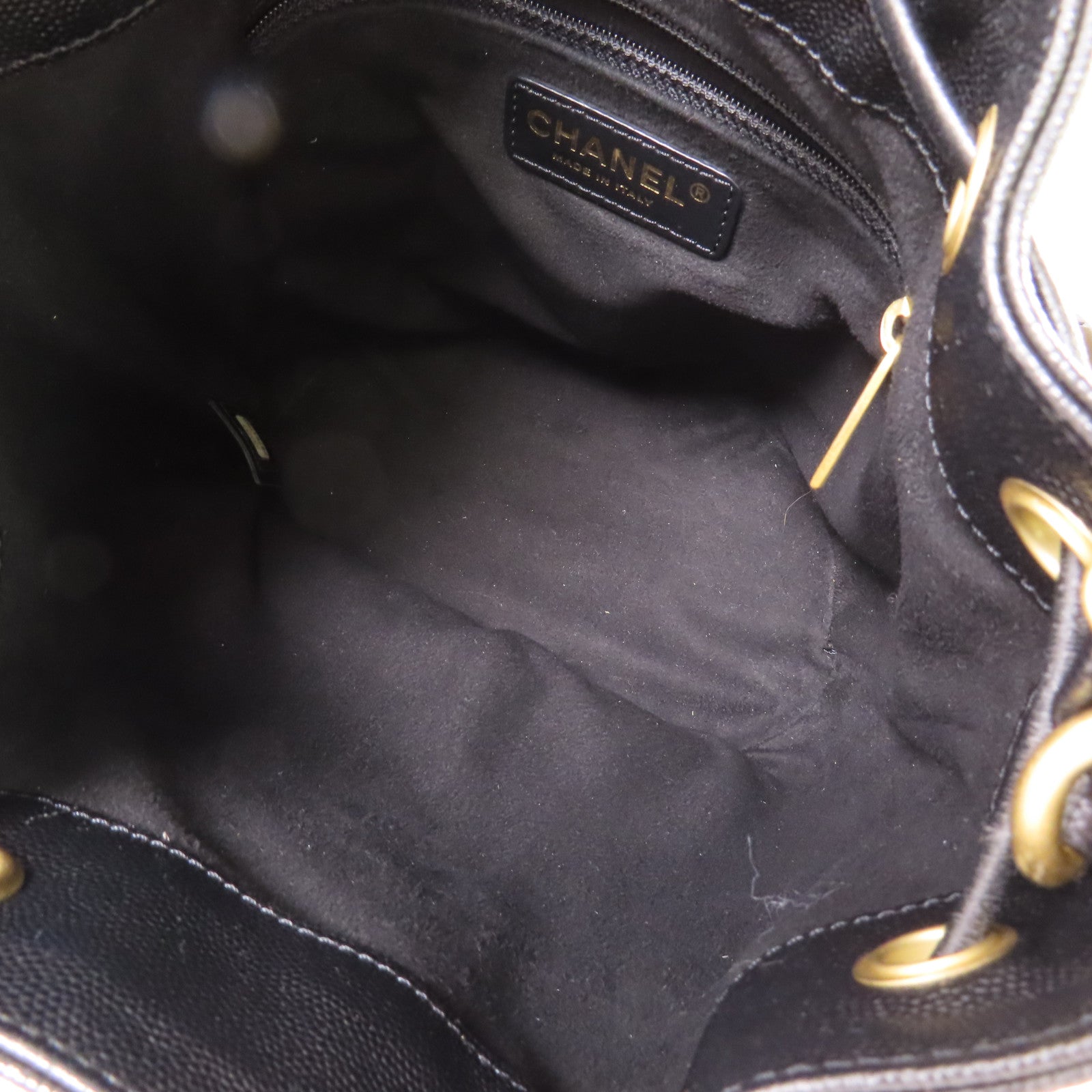 CHANEL【激減優惠】 牛皮皮革Drawstring Bucket金扣鏈帶肩背袋