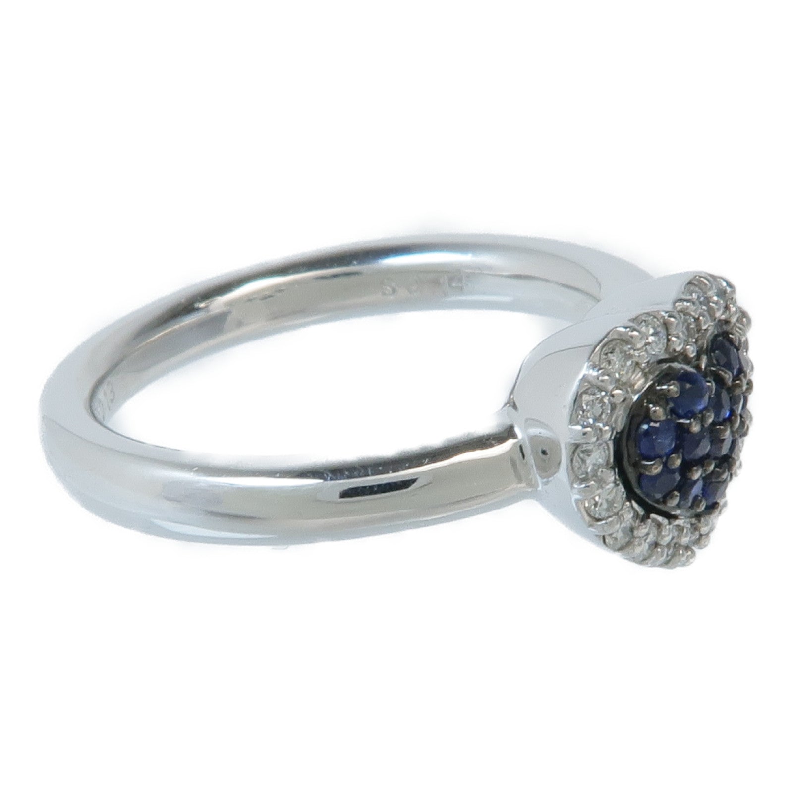 Ponte Vecchio 18K白金Sapphire Diamond Ring藍寶石/鑽石戒指US#5.75