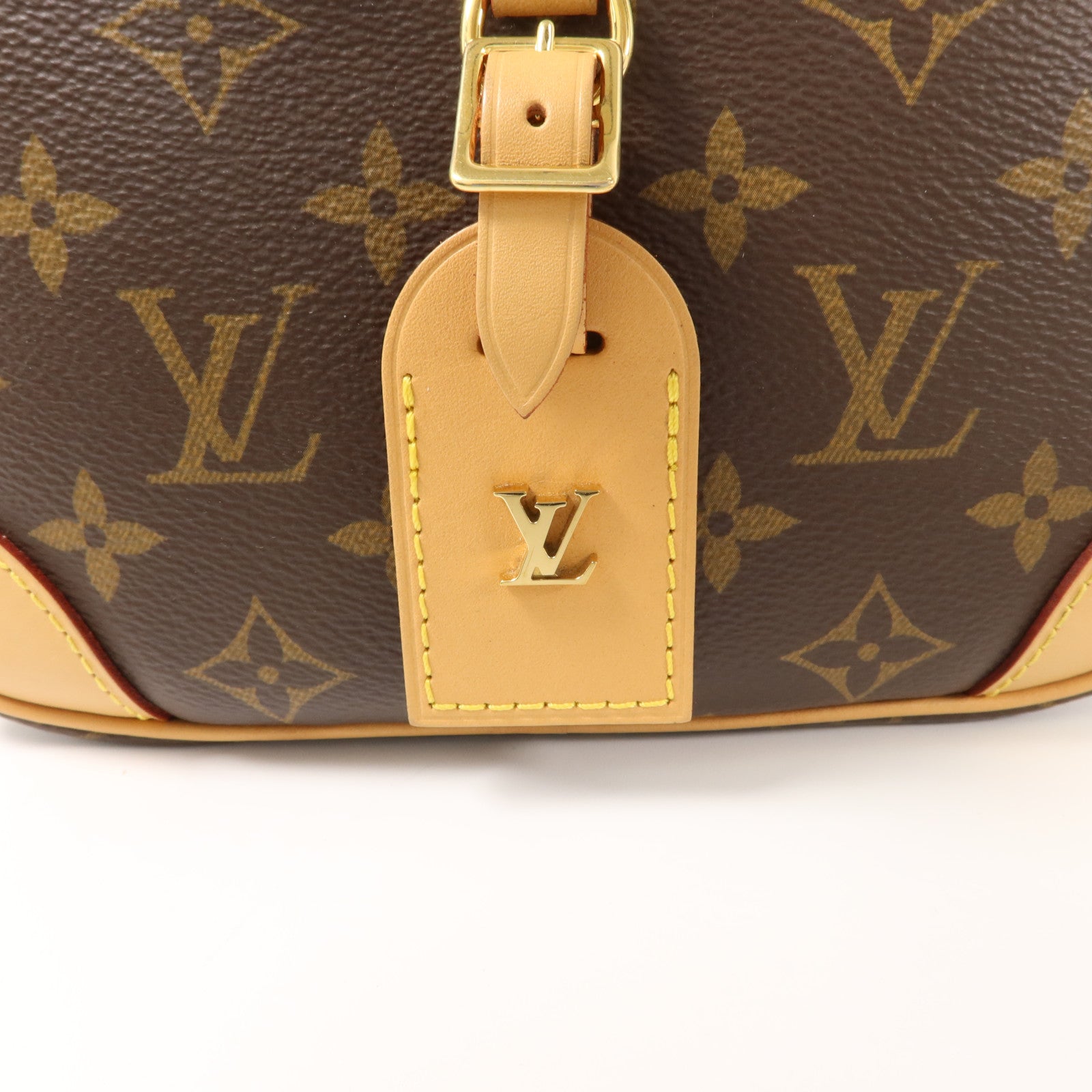 LOUIS VUITTON Monogram Deauville Mini金扣肩背袋棕色