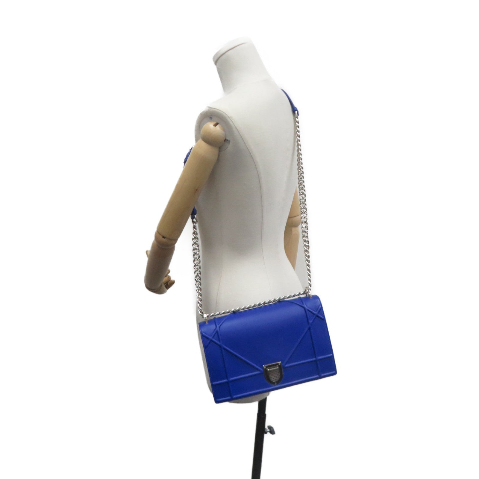 Dior 羊皮皮革Diorama Chain Shoulder Bag链带肩背袋蓝色