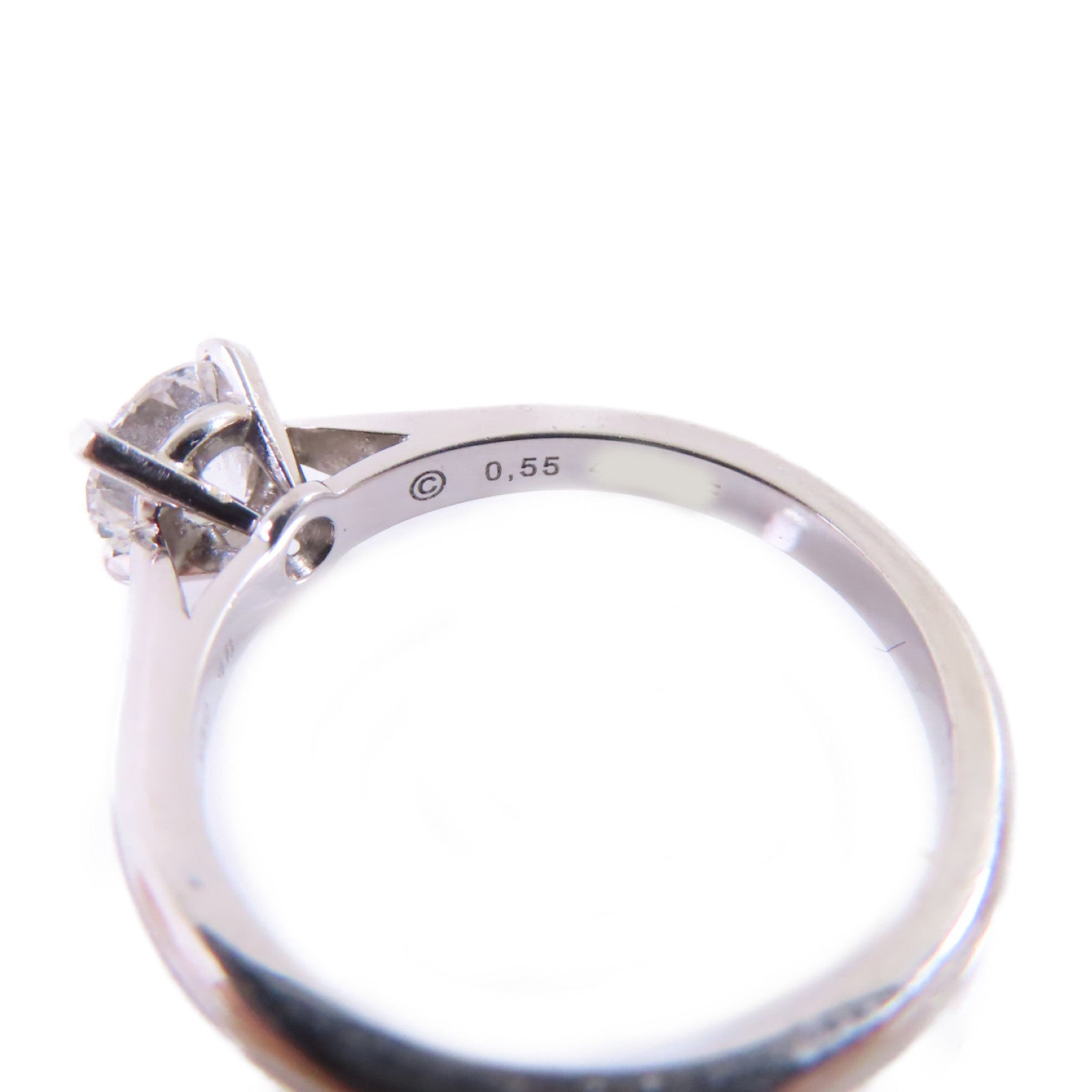 CARTIER PT950鉑金/0.55ct鑽石Diamond Engagement Ring戒指US#4.25/#48