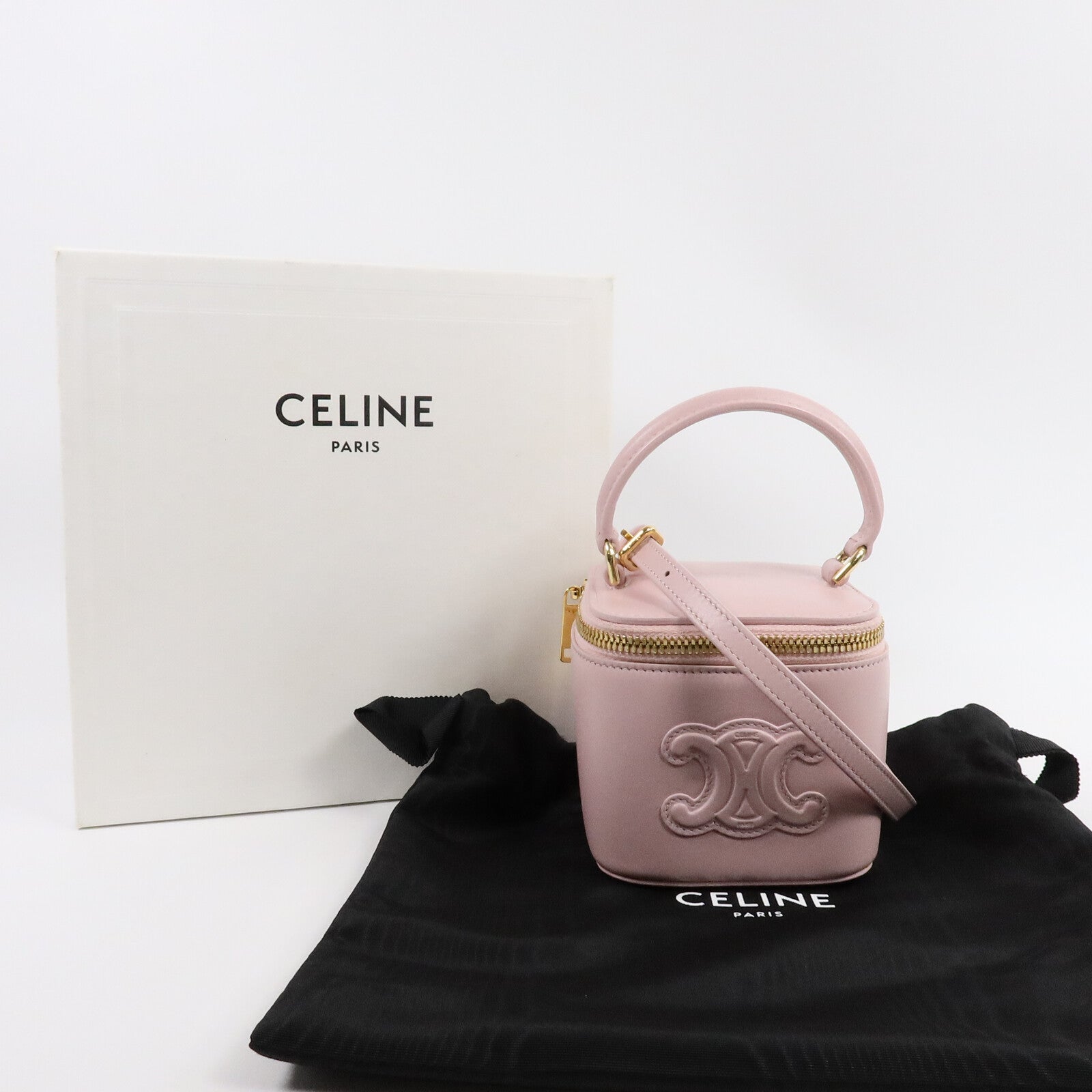 CELINE 牛皮皮革Mini Vanity Case手挽肩背兩用袋
