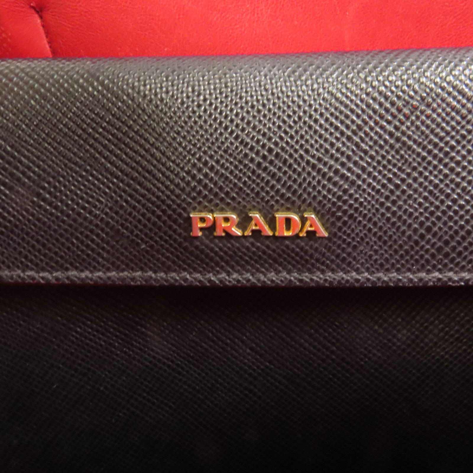 PRADA Saffiano皮革Handbag金扣手挽袋