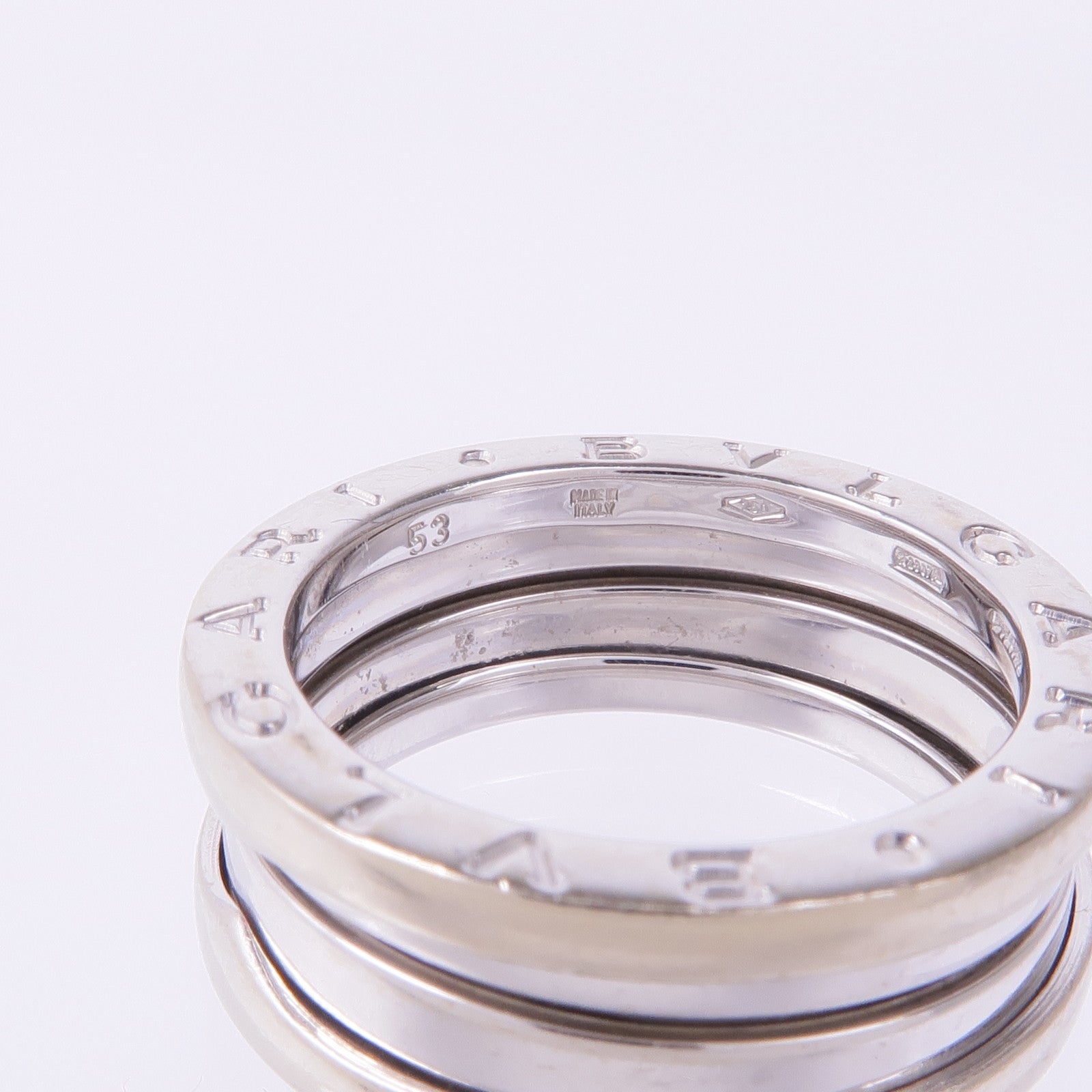 BVLGARI 18K白金B.zero1 3 Band Ring戒指Bvlgari#53/US#6.25