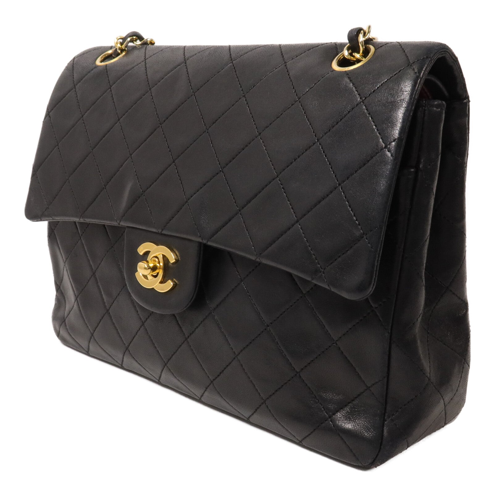 CHANEL 羊皮皮革Vintage Chain Shoulder鏈帶肩背袋