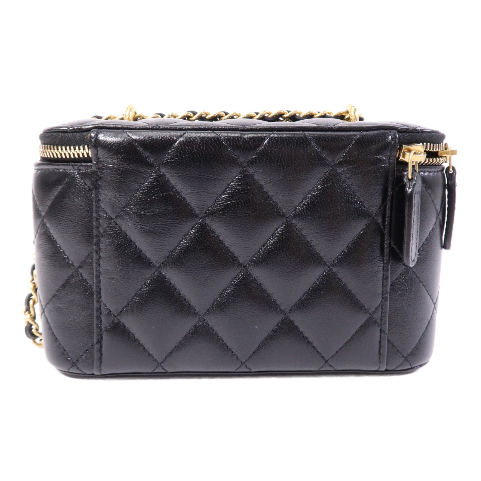 CHANEL 羊皮皮革Vanity Case金扣鏈帶肩背袋