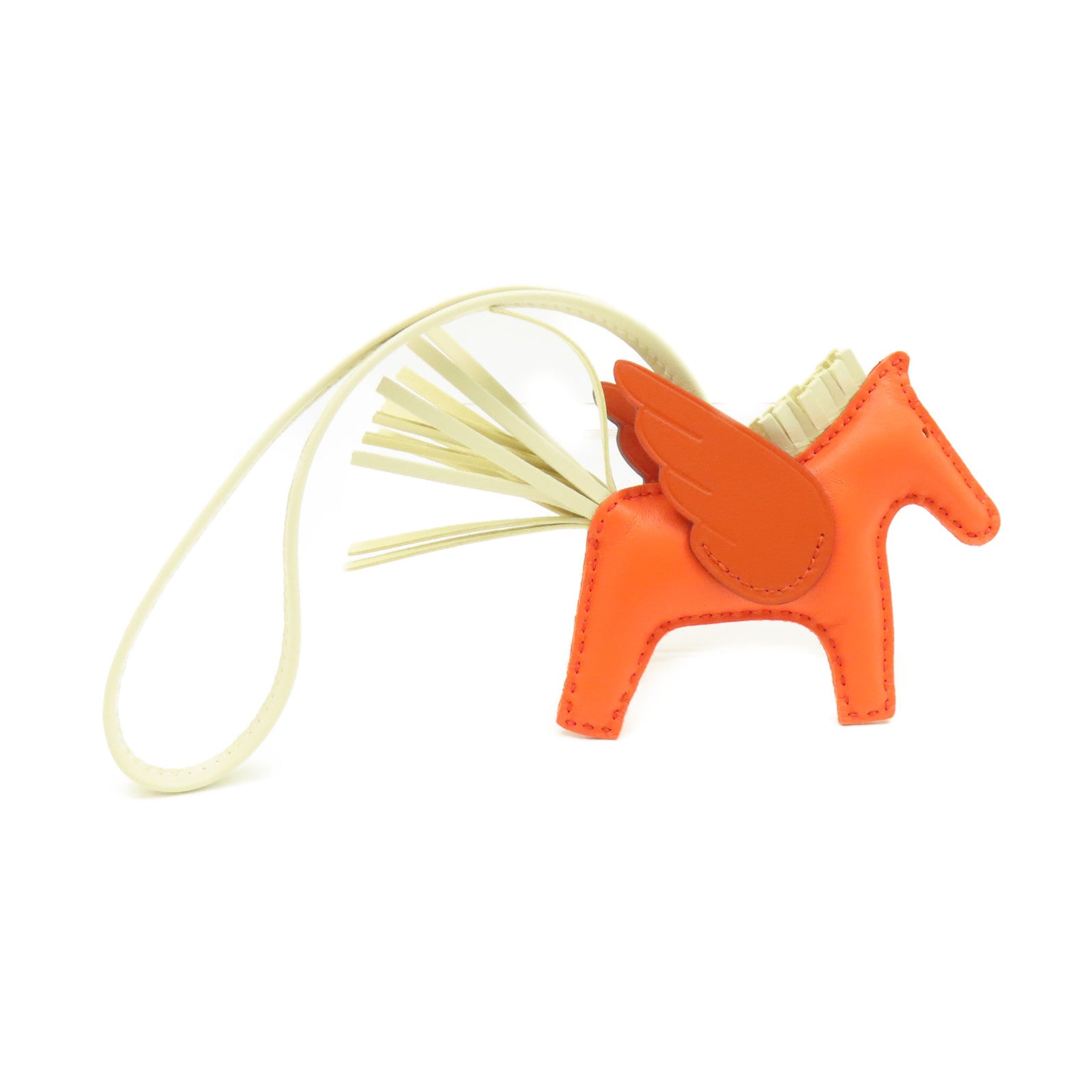 HERMES 【激減優惠】Swift皮革Rodeo Pegase PM Charm掛飾Orange橙色
