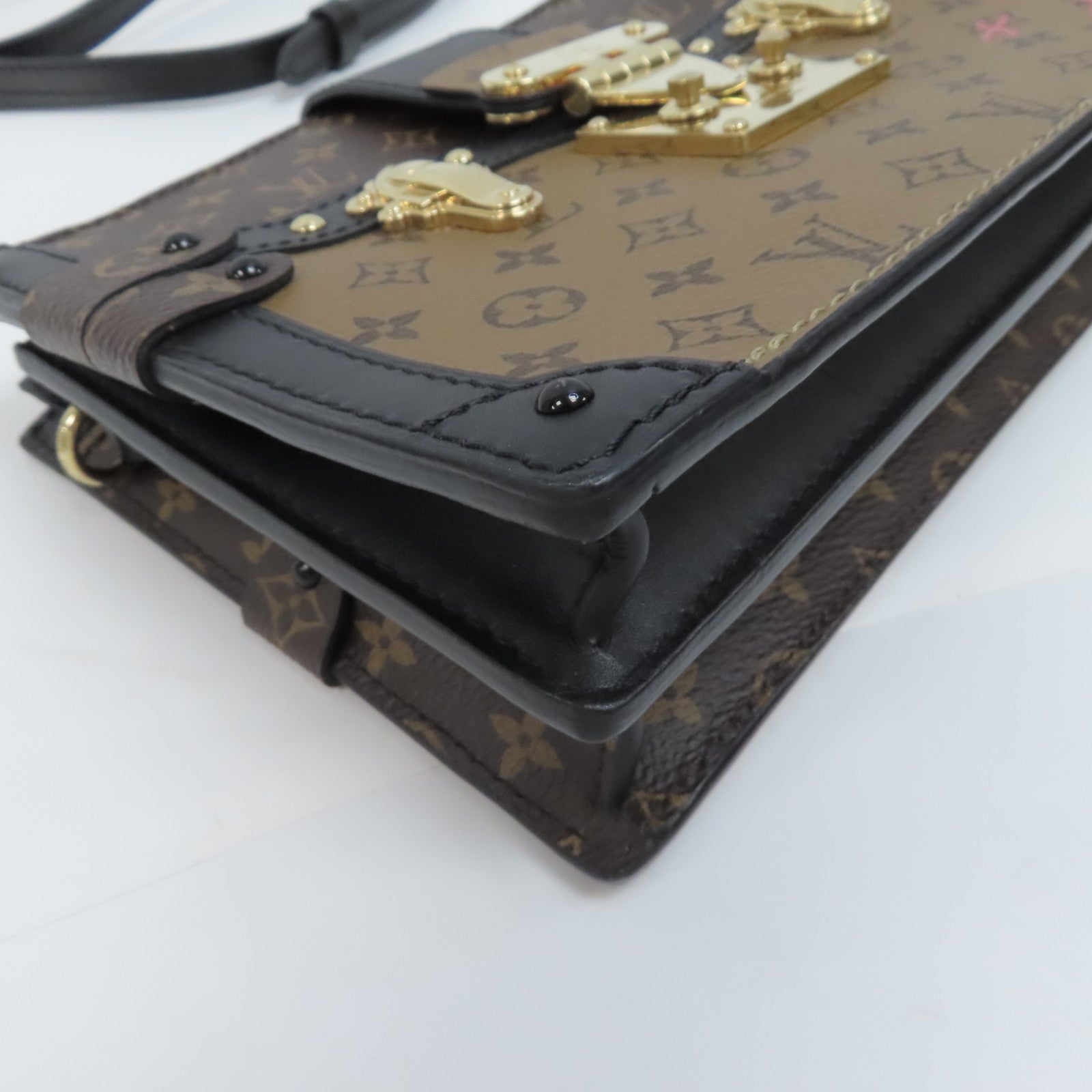 LOUIS VUITTON (PRICE DOWN) LV GHW Trunk Clutch Crossbody Bag Shoulder Monogram M43596 Brown