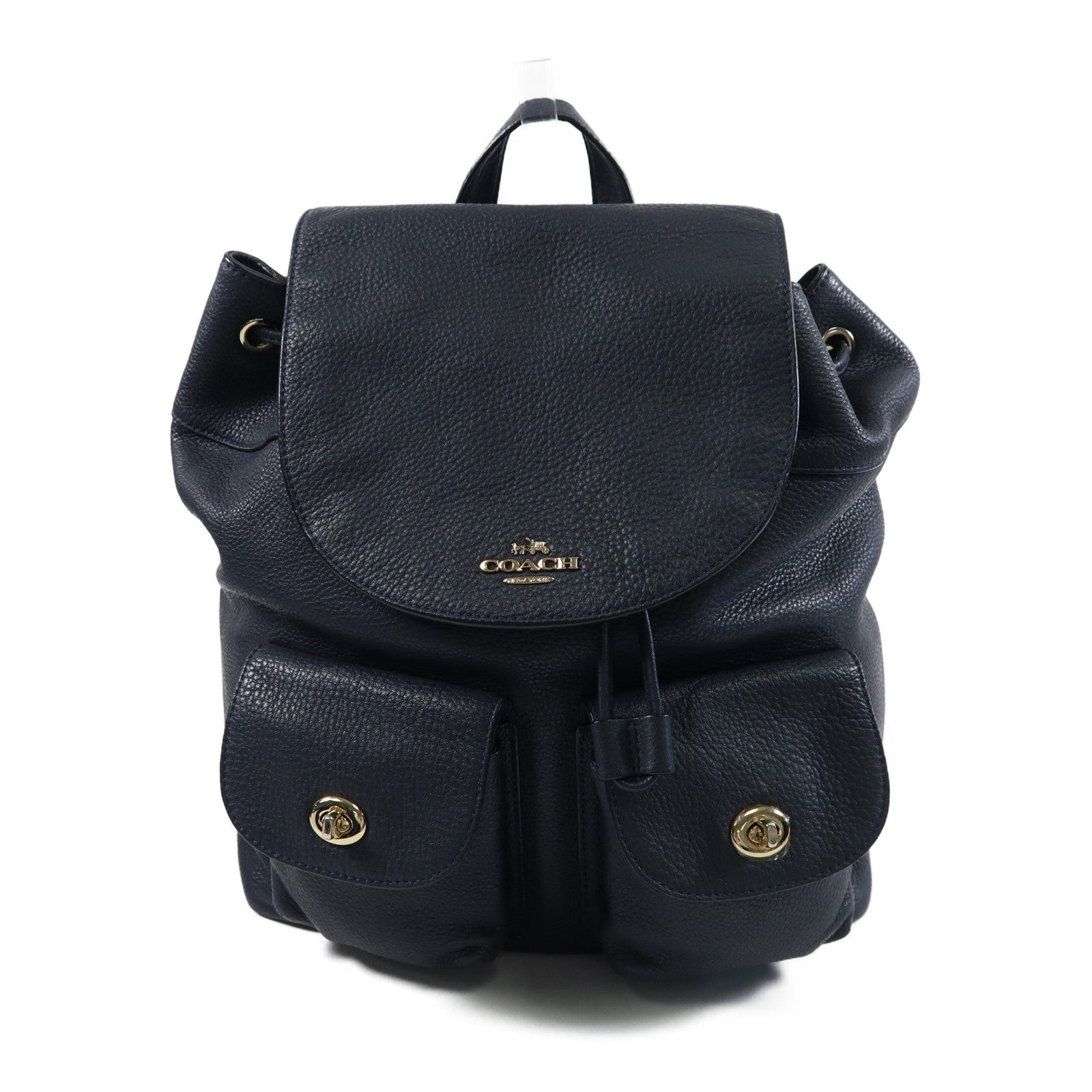 COACH 牛皮皮革Backpack金扣背包