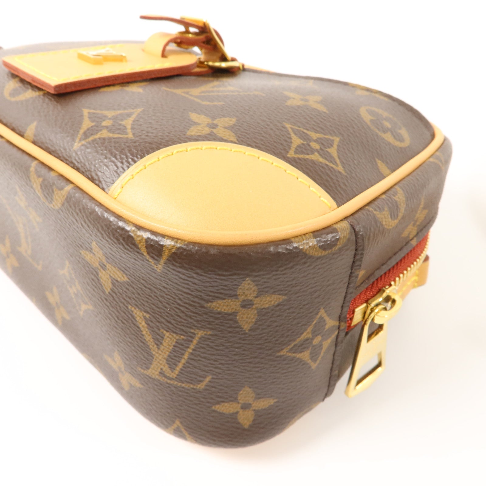 LOUIS VUITTON Monogram Deauville Mini金扣肩背袋棕色