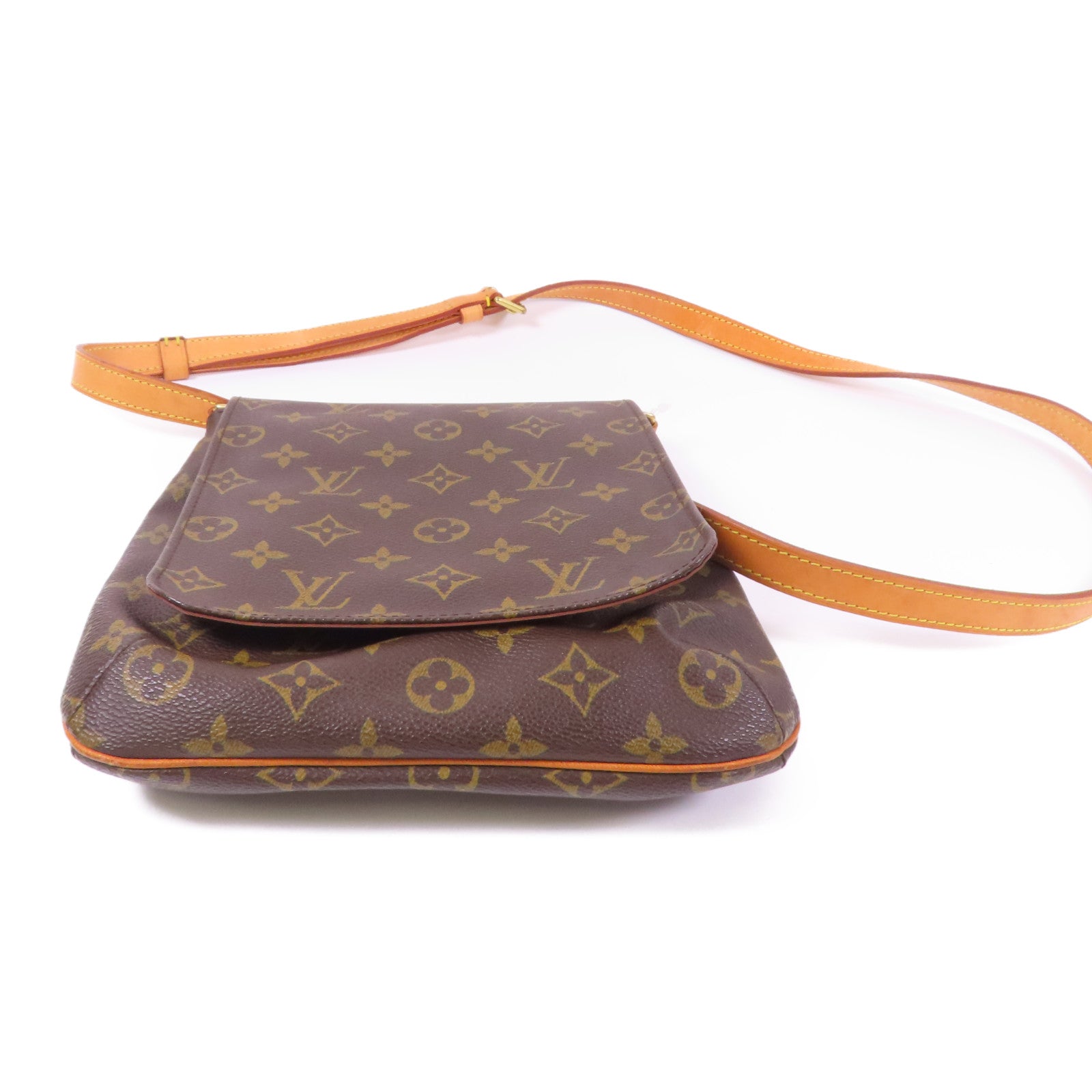 LOUIS VUITTON Monogram Musette Salsa金扣肩背袋棕色