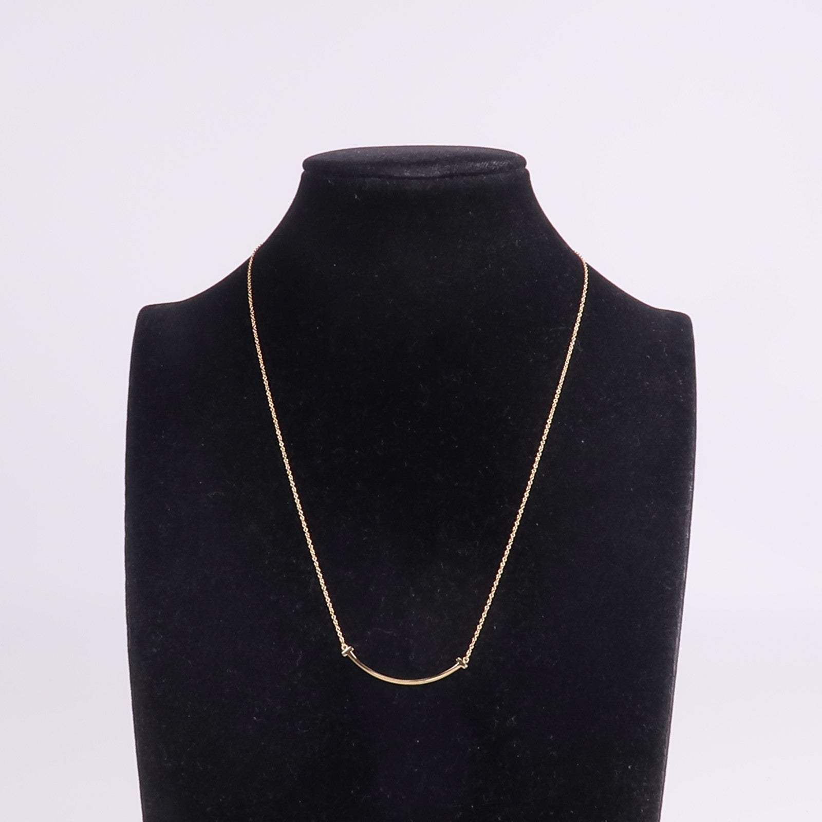 TIFFANY＆CO 18K玫瑰金T Smile Necklace項鍊