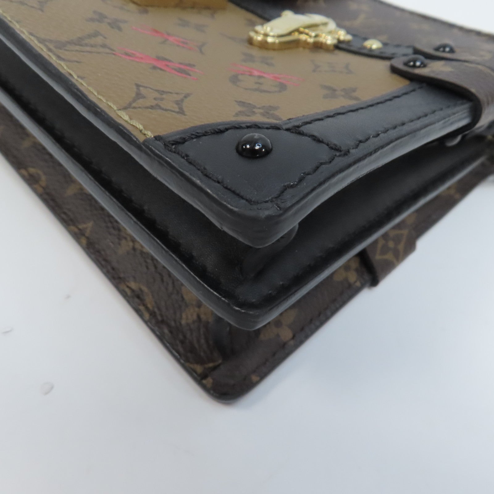 LOUIS VUITTON (PRICE DOWN) LV GHW Trunk Clutch Crossbody Bag Shoulder Monogram M43596 Brown