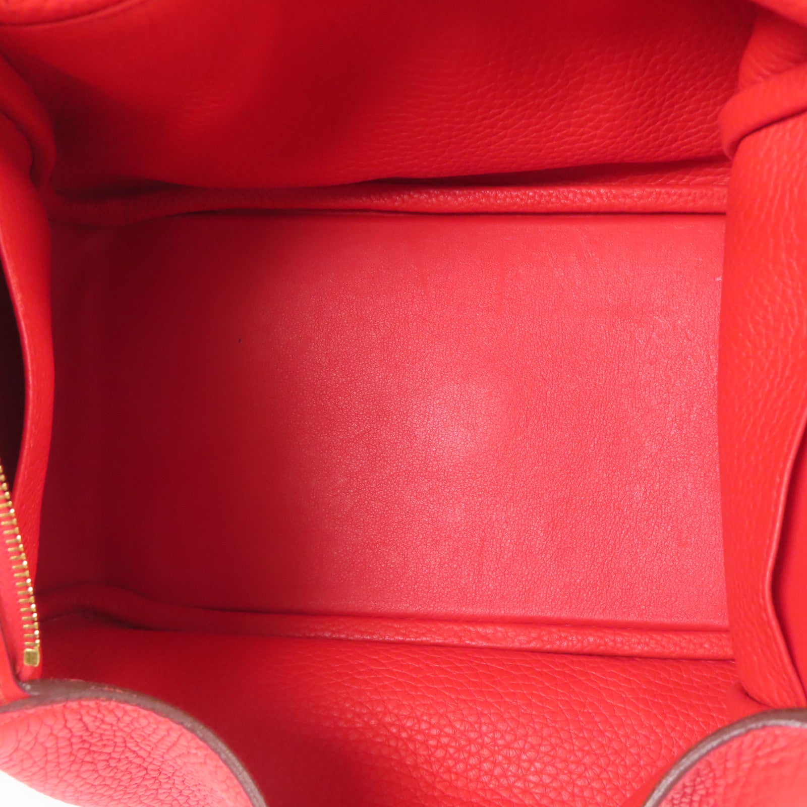 HERMES Clemence皮革Lindy 26金扣手挽肩背兩用袋Rouge Tomate