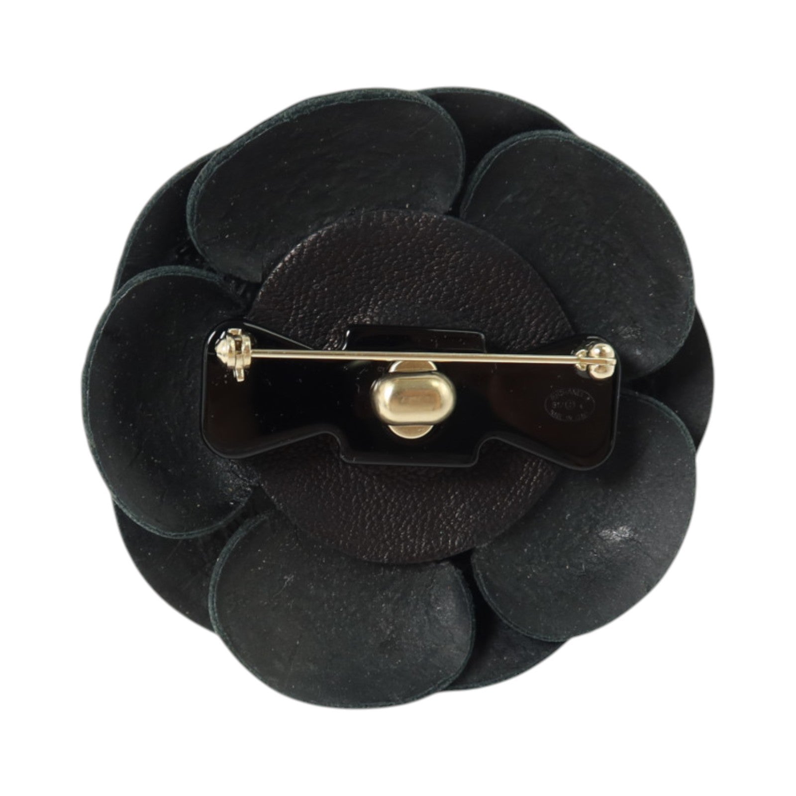 CHANEL 漆皮皮革Brooch銀扣胸針