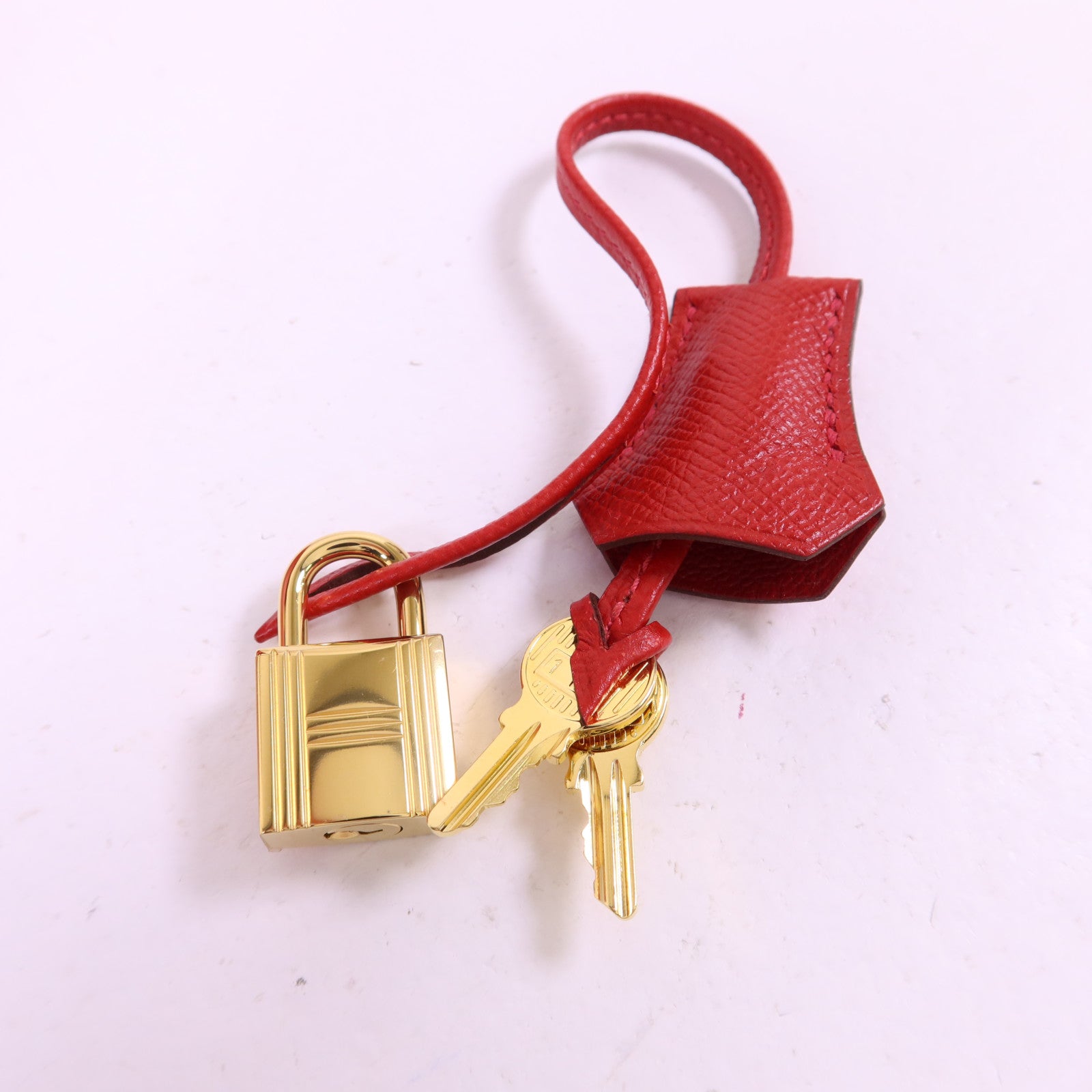 HERMES Epsom皮革Kelly 32金扣手挽肩背兩用袋Rouge Casaque