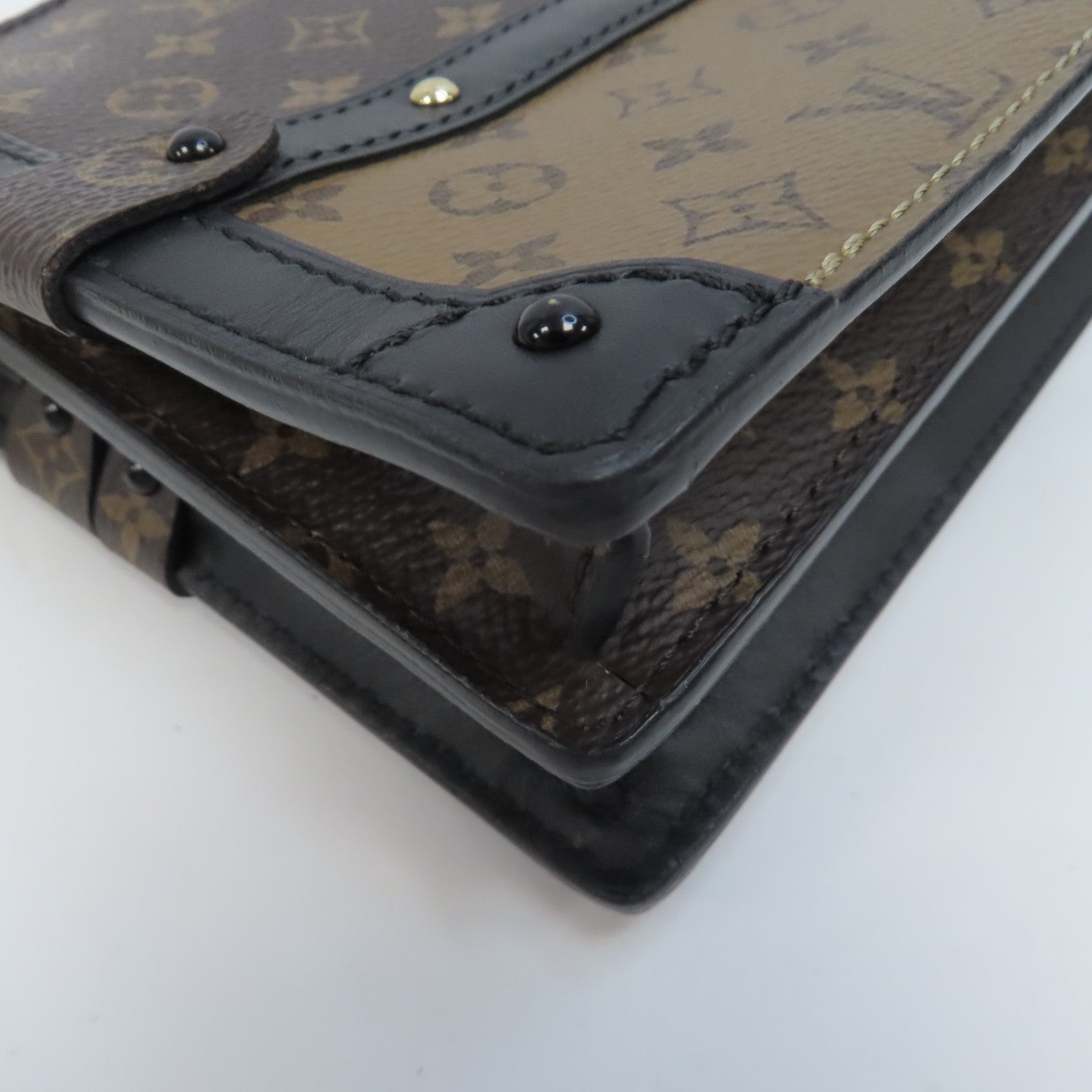 LOUIS VUITTON (PRICE DOWN) LV GHW Trunk Clutch Crossbody Bag Shoulder Monogram M43596 Brown