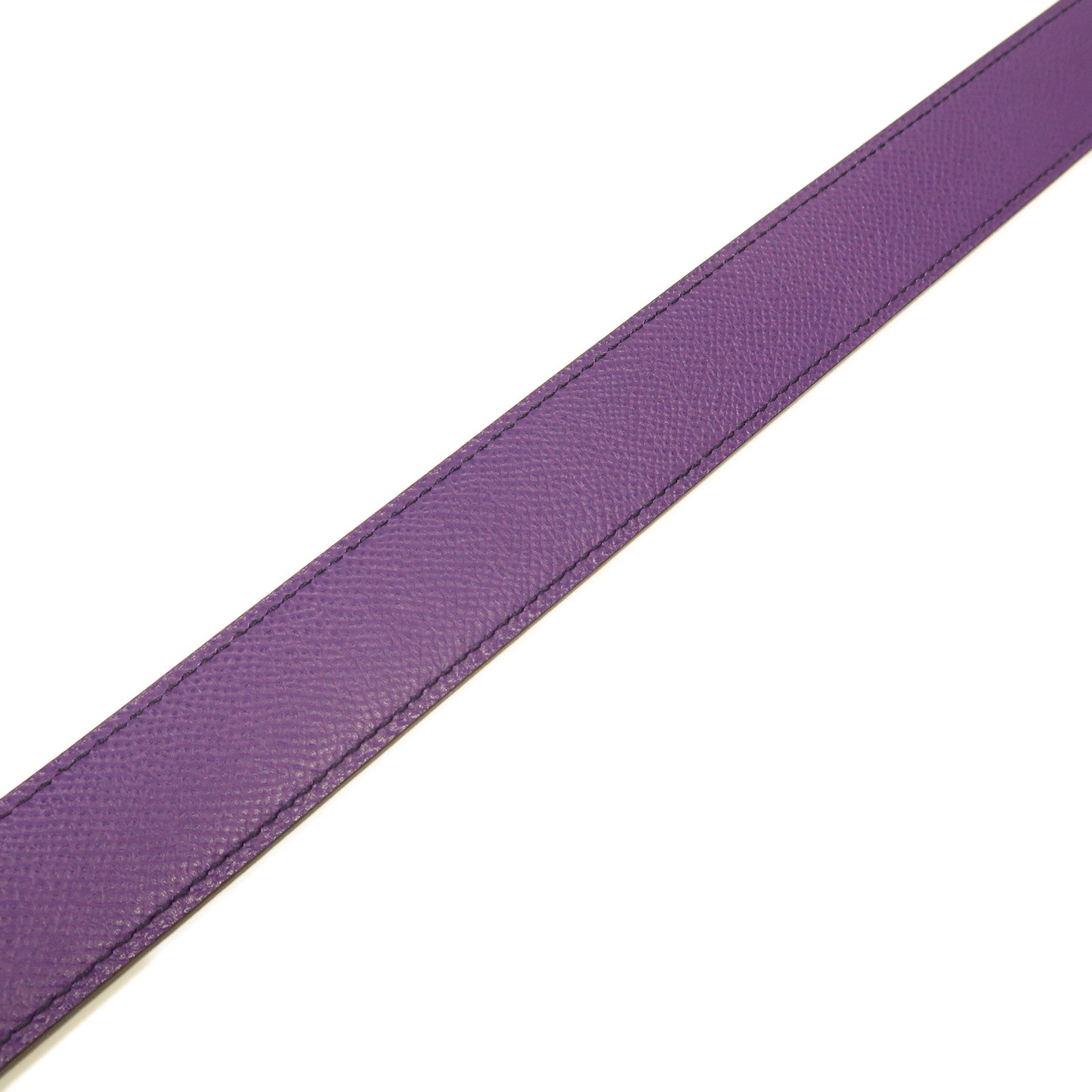 HERMES Epsom皮革H Belt 85Cm金扣皮帶紫色/紫色
