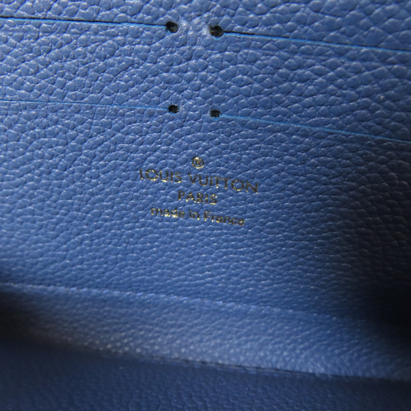 LOUIS VUITTON 【激減優惠】Monogram Empreinte Zipper Long Wallet 金扣L形拉藍色鍊長錢包