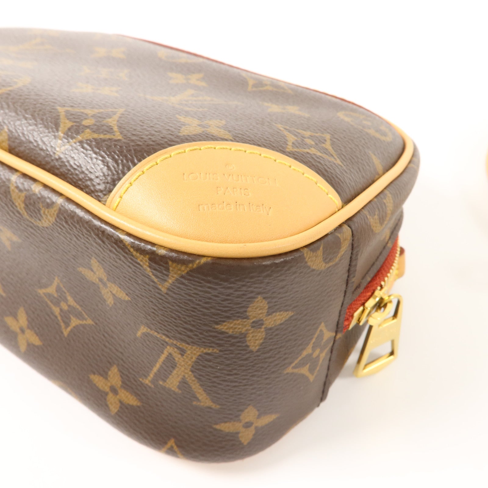 LOUIS VUITTON Monogram Deauville Mini金扣肩背袋棕色