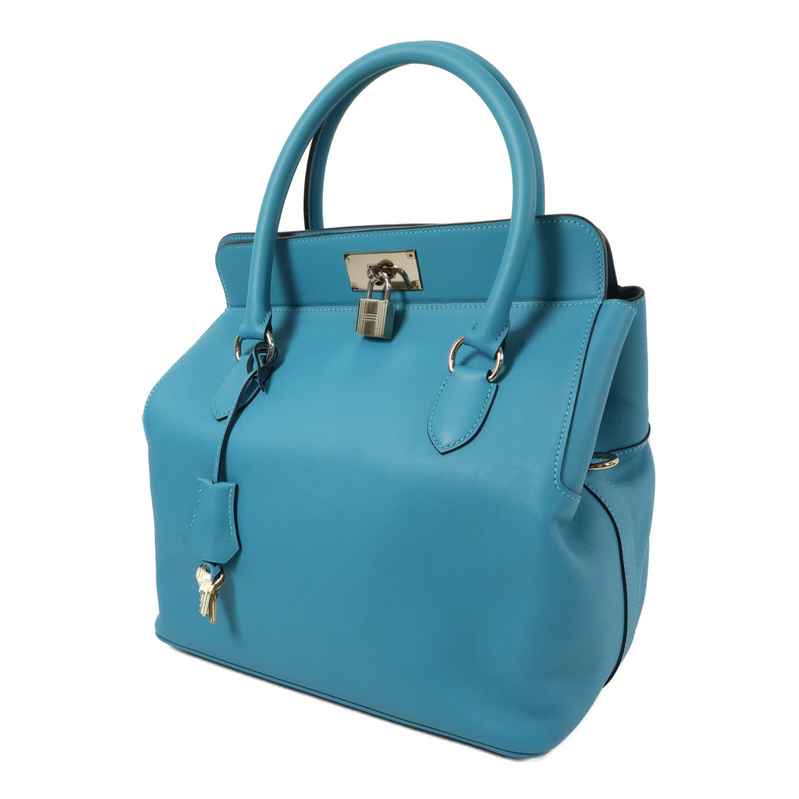 HERMES Swift皮革Toolbox 26手挽肩背兩用袋Turquoise