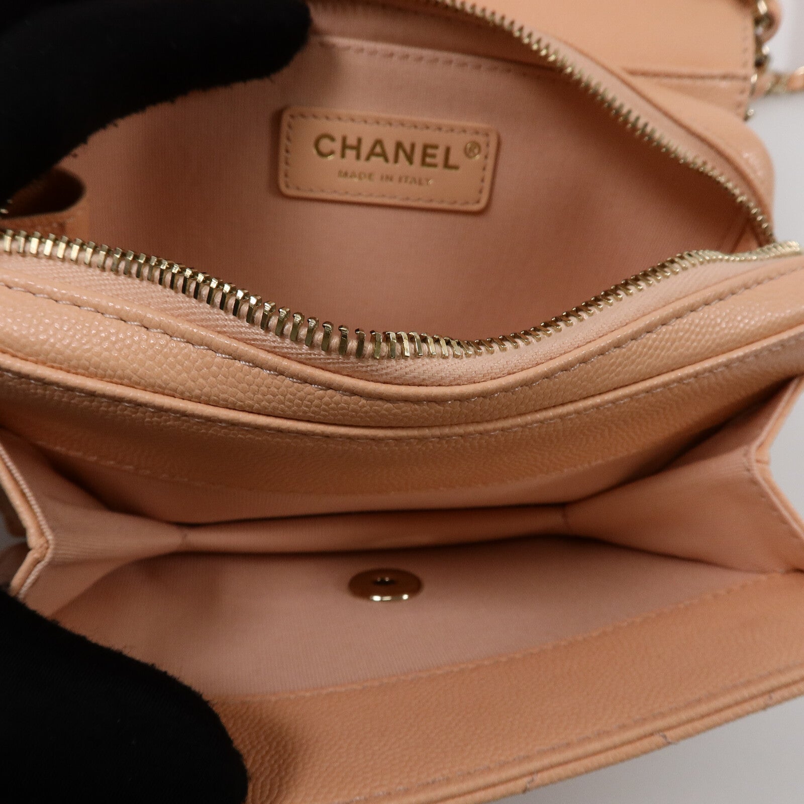 CHANEL 牛皮皮革Mini Flap Bag鏈帶肩背袋