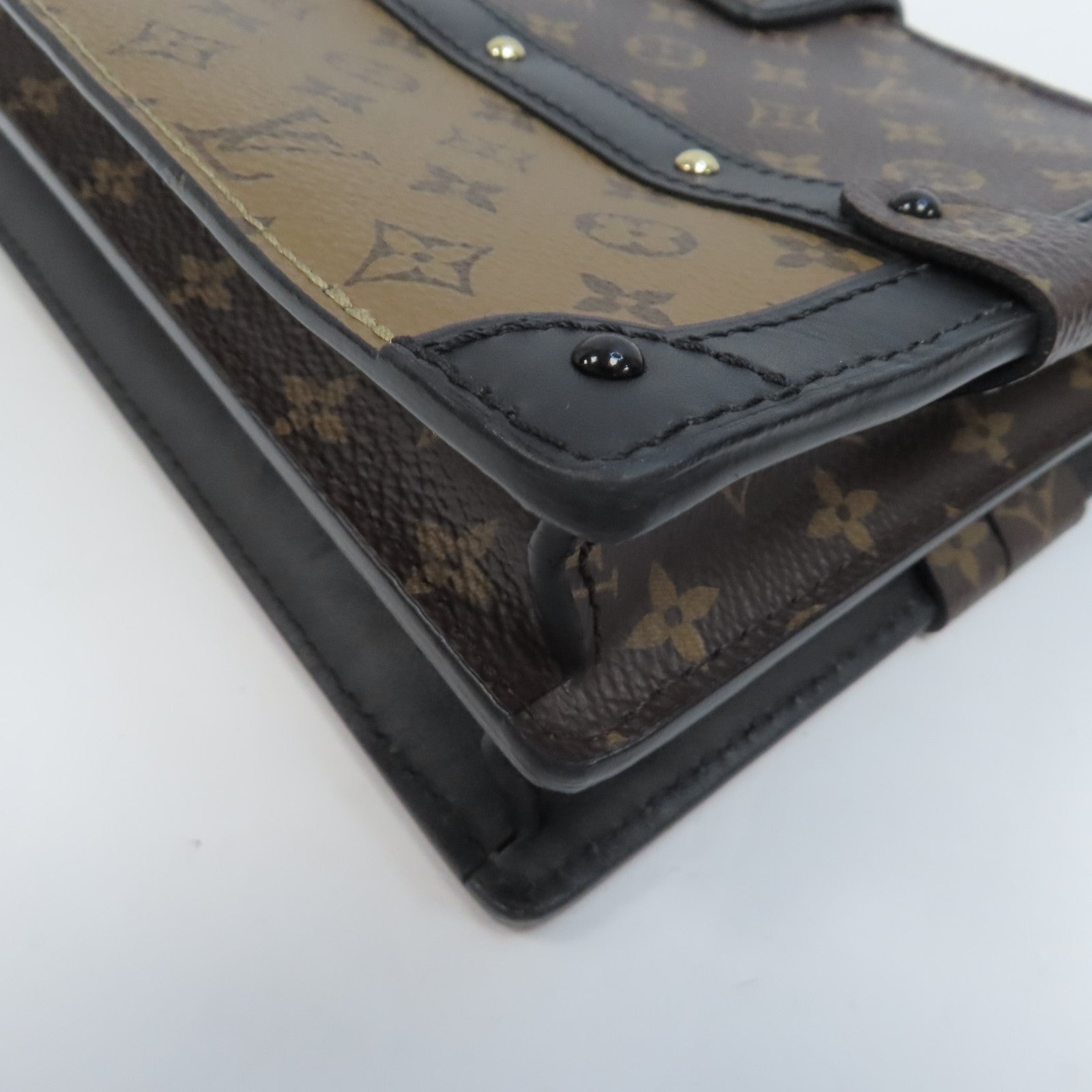 LOUIS VUITTON (PRICE DOWN) LV GHW Trunk Clutch Crossbody Bag Shoulder Monogram M43596 Brown