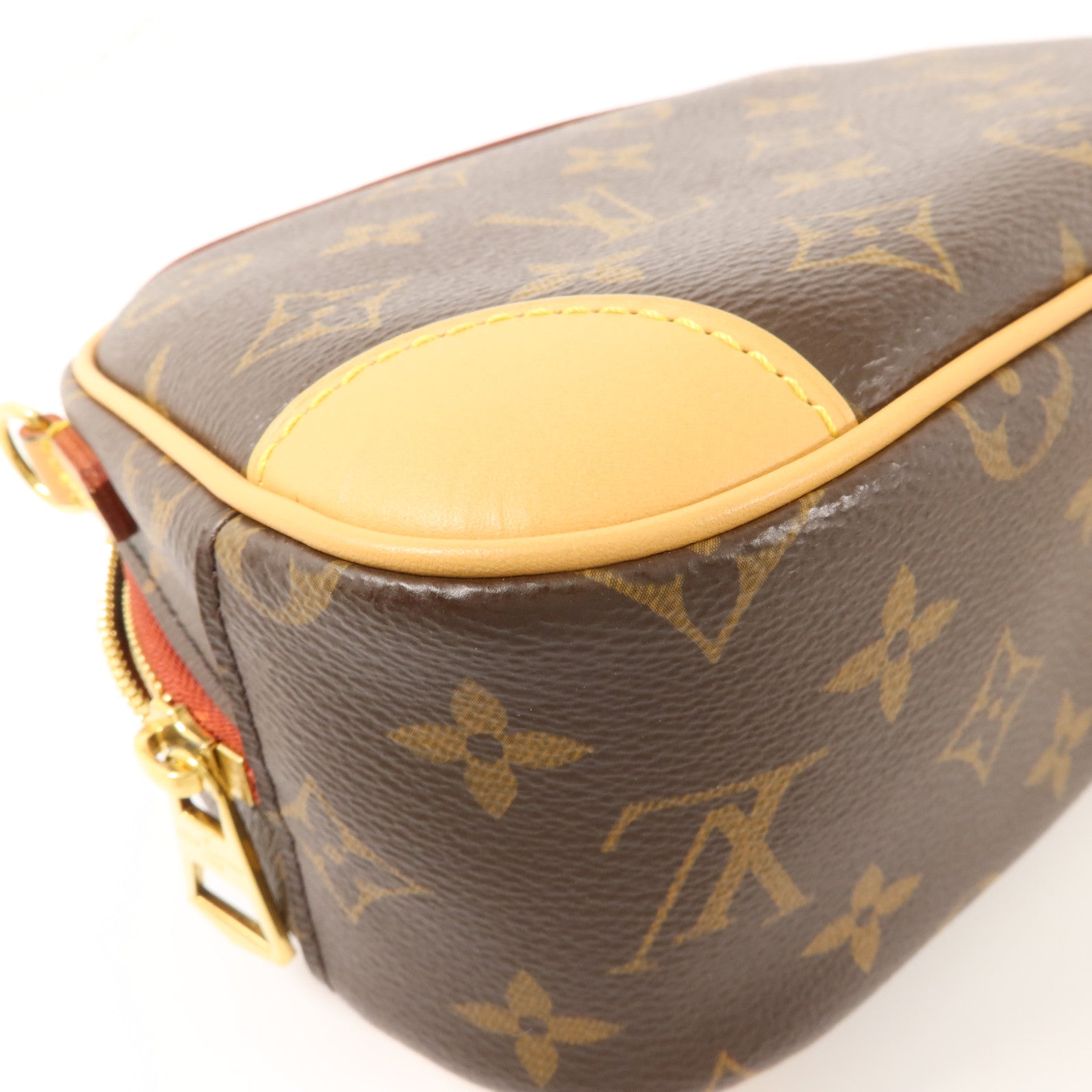 LOUIS VUITTON Monogram Deauville Mini金扣肩背袋棕色