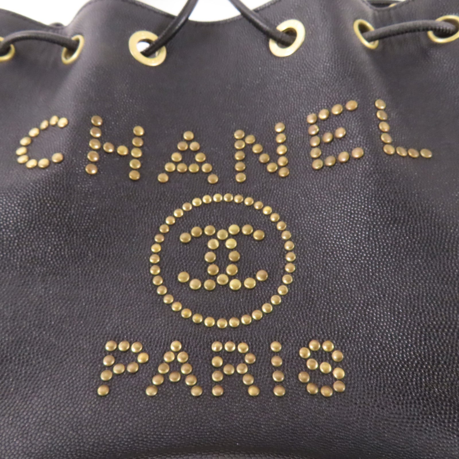 CHANEL【激減優惠】 牛皮皮革Drawstring Bucket金扣鏈帶肩背袋