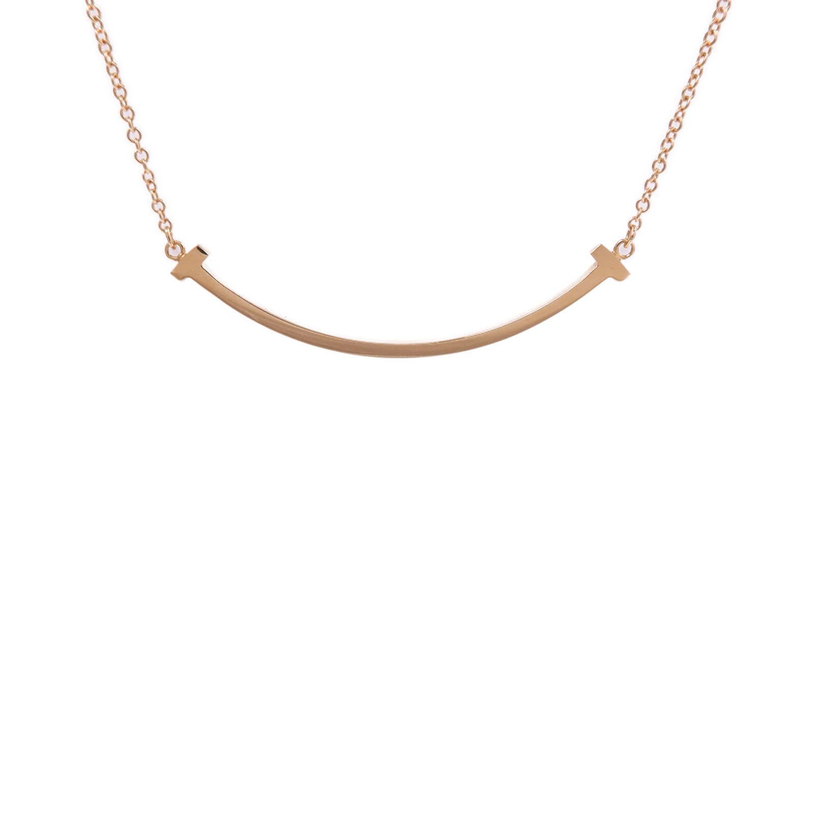 TIFFANY＆CO 18K玫瑰金T Smile Necklace項鍊