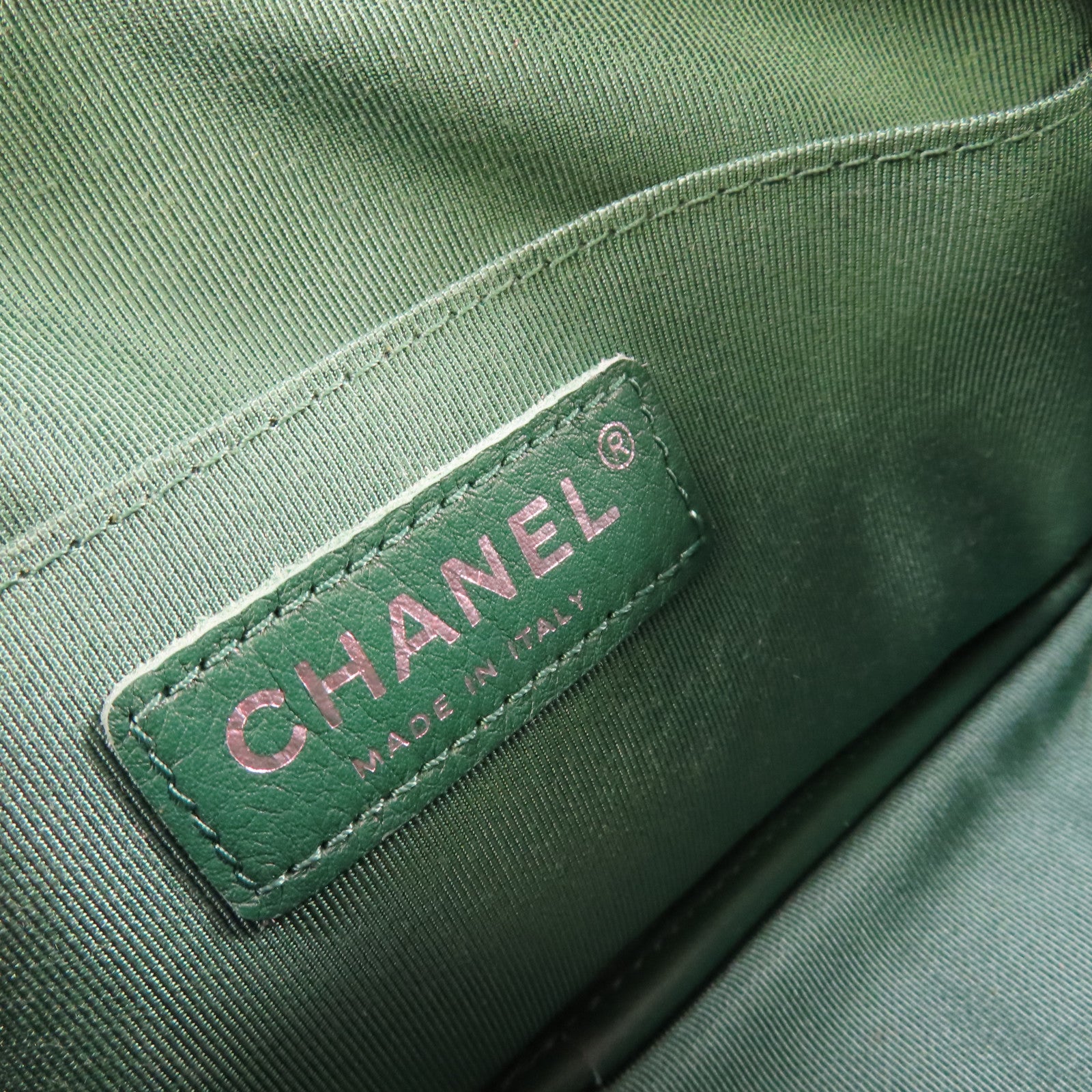 CHANEL 羊皮皮革Camera Bag銀扣鏈帶肩背袋綠色
