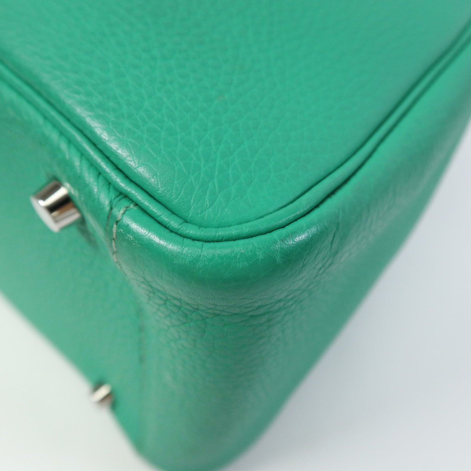 HERMES Clemence皮革Lindy 30銀扣手挽肩背兩用袋Bamboo
