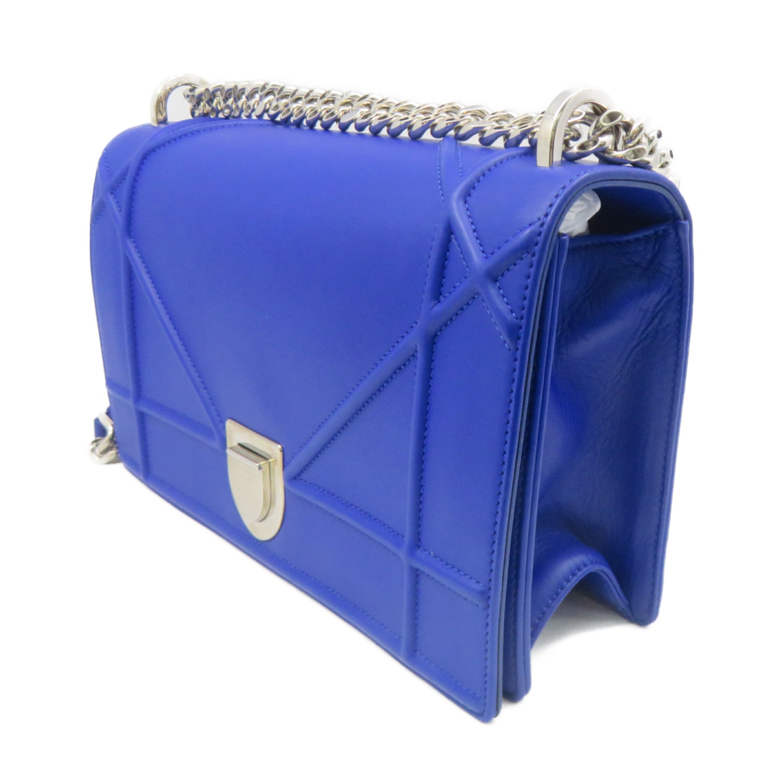 Dior 羊皮皮革Diorama Chain Shoulder Bag链带肩背袋蓝色