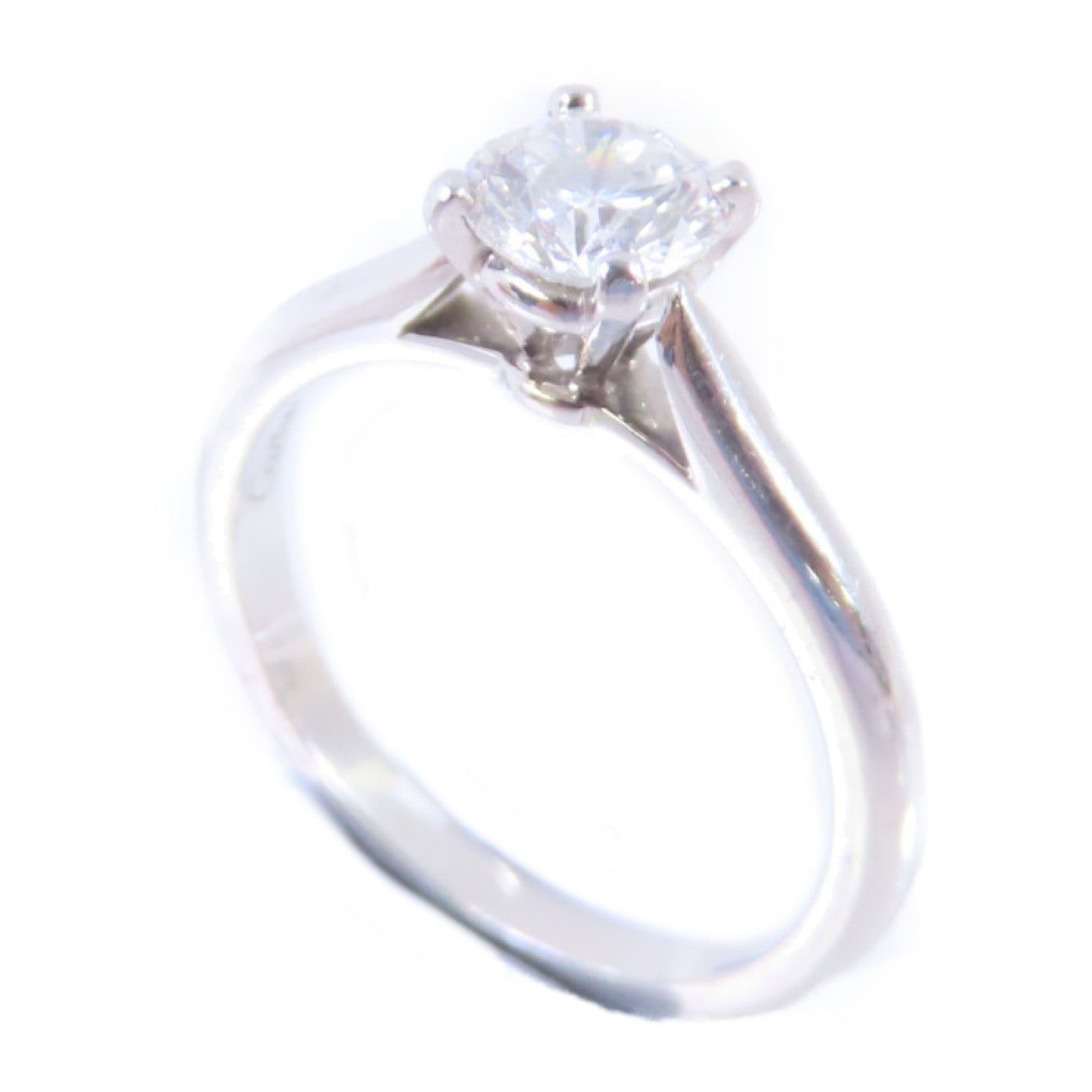 CARTIER PT950鉑金/0.55ct鑽石Diamond Engagement Ring戒指US#4.25/#48