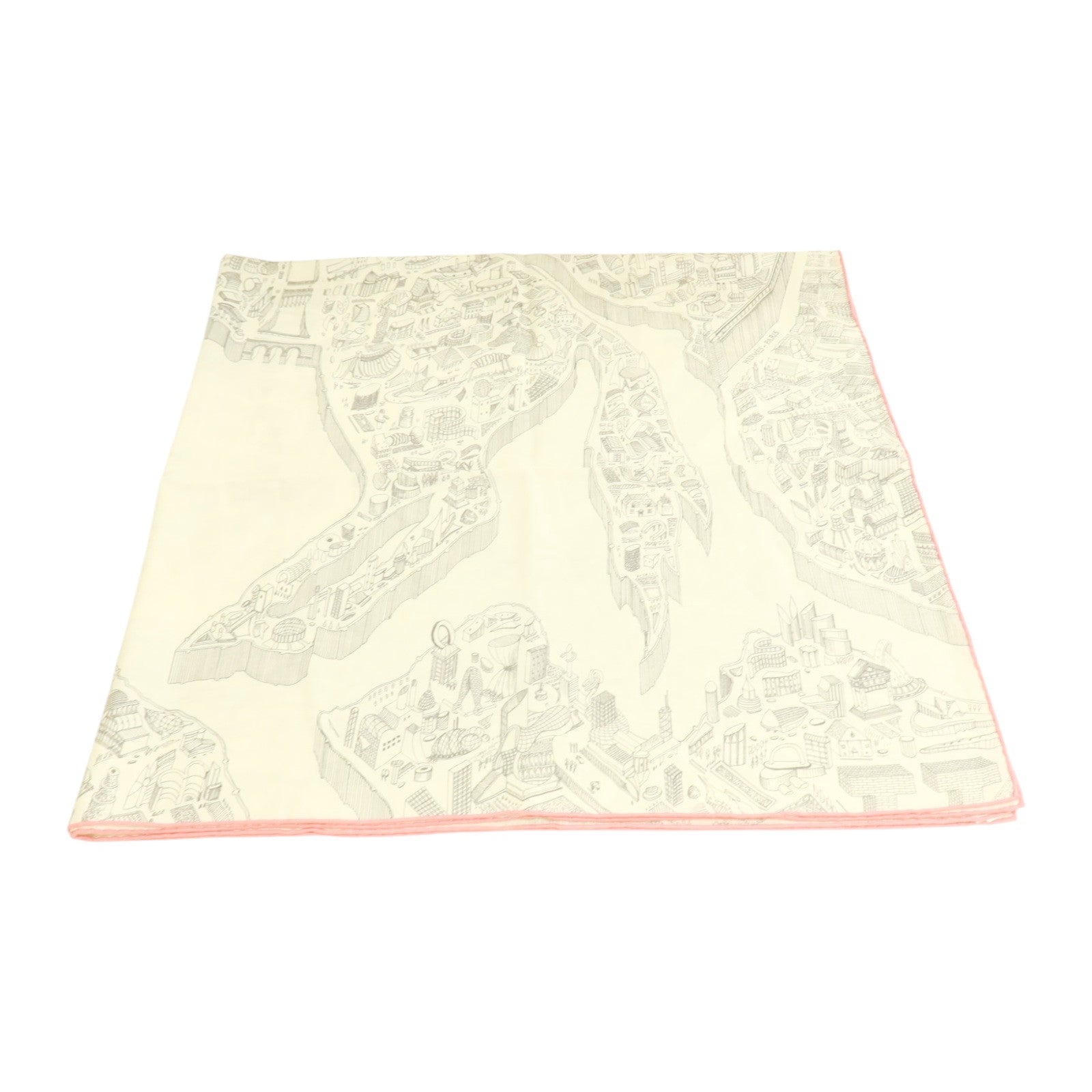 HERMES 羊絨/絲質La Nouvelle Cite Cavaliere 140x140cm絲巾