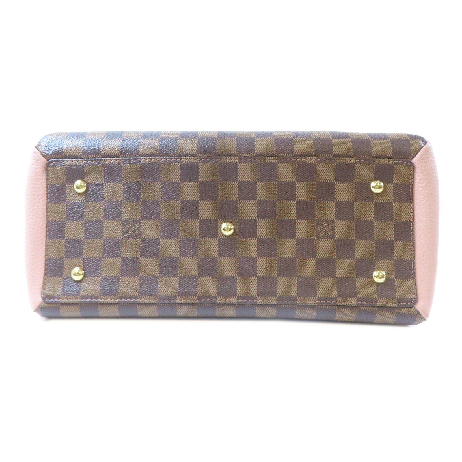 LOUIS VUITTON 【激減優惠】Damier Ebene Normandy金扣手挽肩背兩用袋啡色/粉紅色
