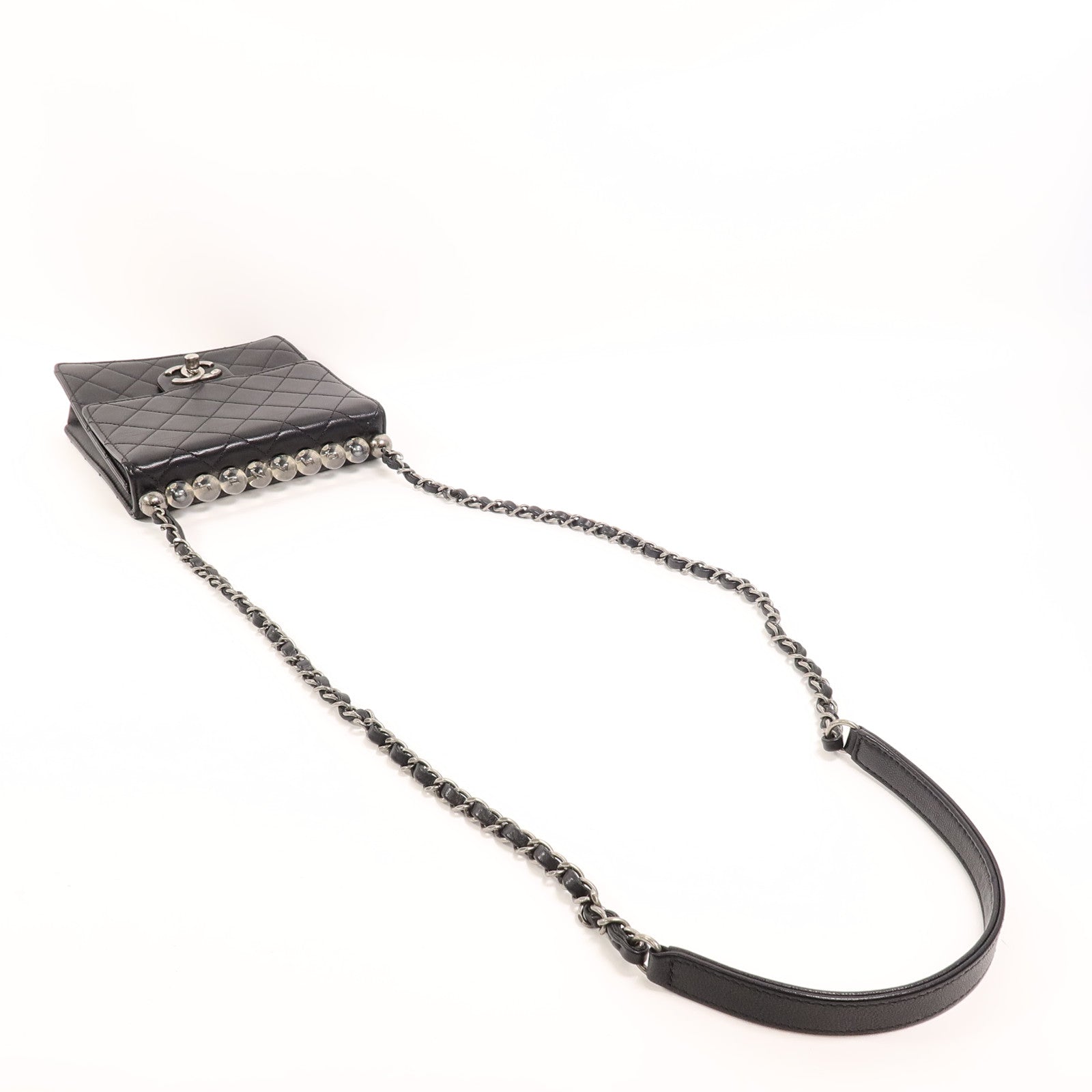 CHANEL 牛皮皮革Matelasse Pearl Chain Bag鏈帶肩背袋