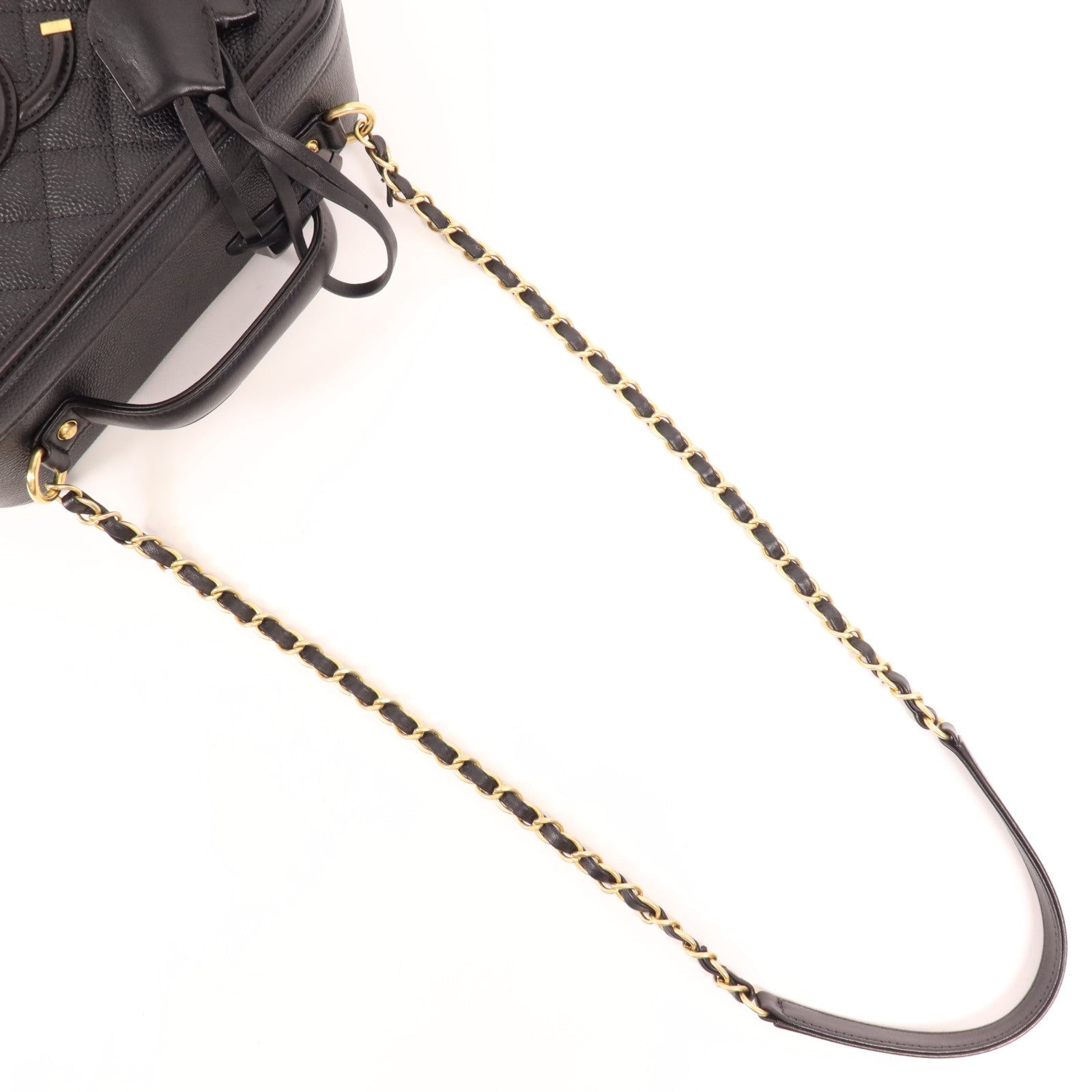 CHANEL 牛皮皮革CC Filigree Vanity金扣手挽肩背兩用袋