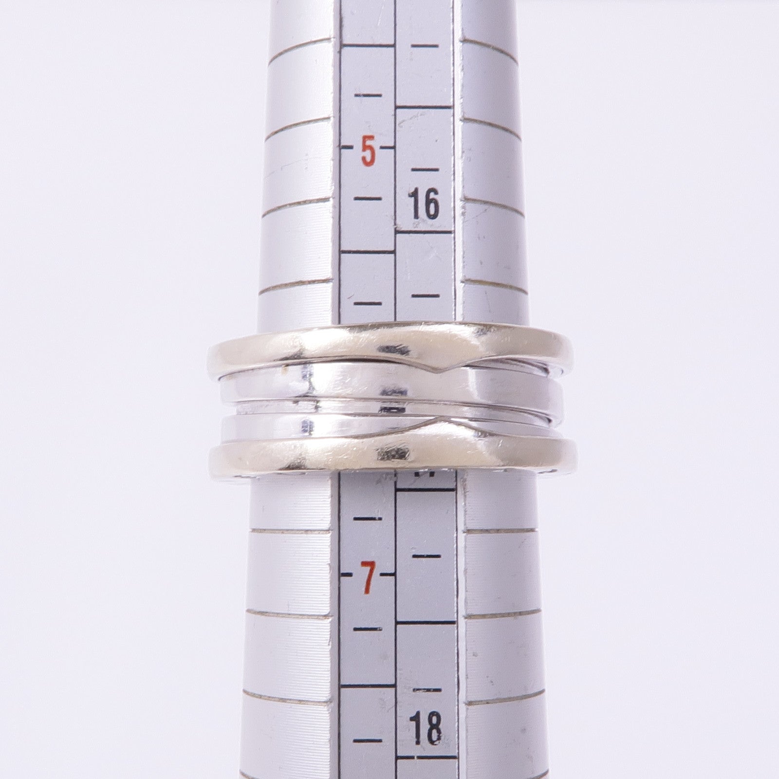 BVLGARI 18K白金B.zero1 3 Band Ring戒指Bvlgari#53/US#6.25