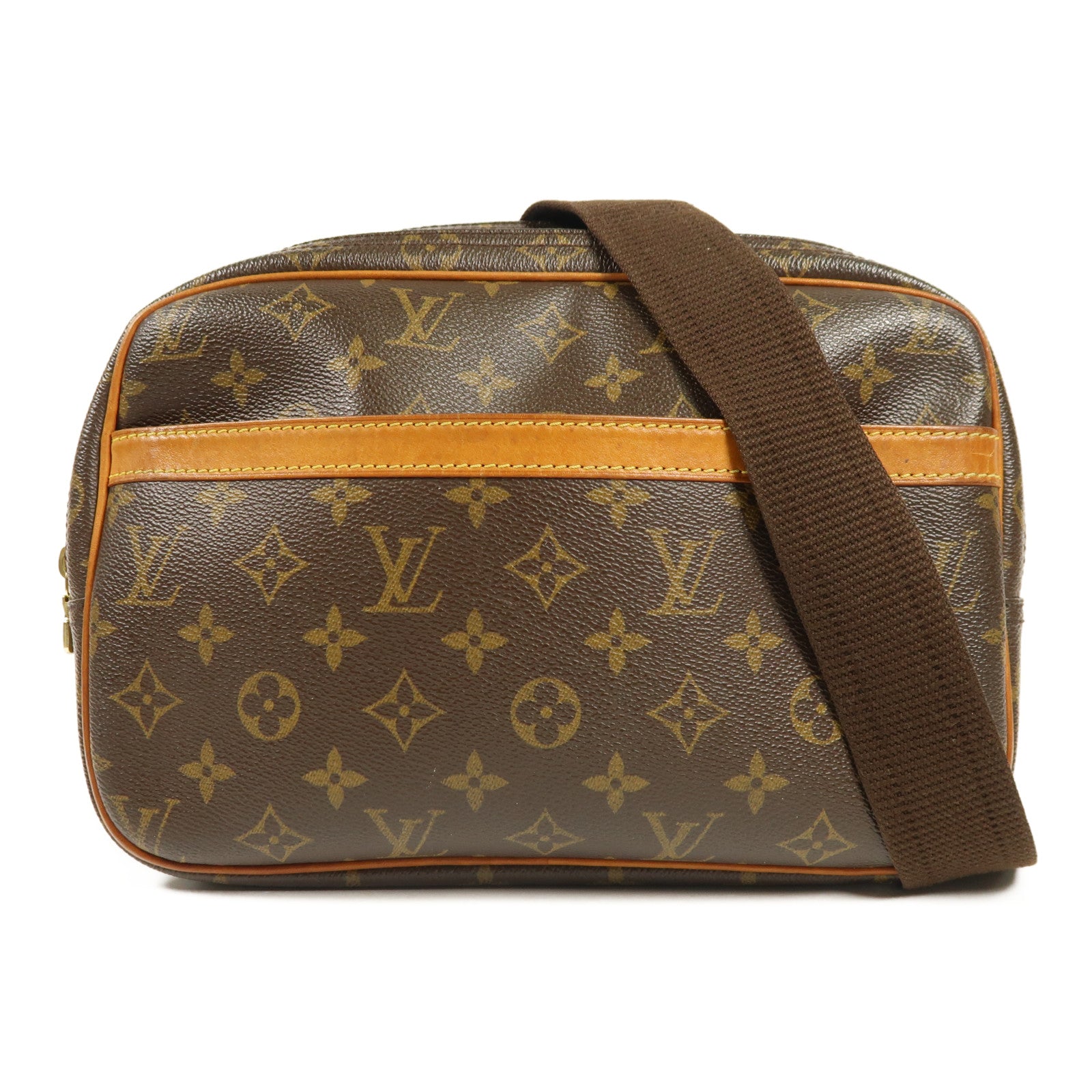 LOUIS VUITTON Monogram Reporter PM金扣肩背袋