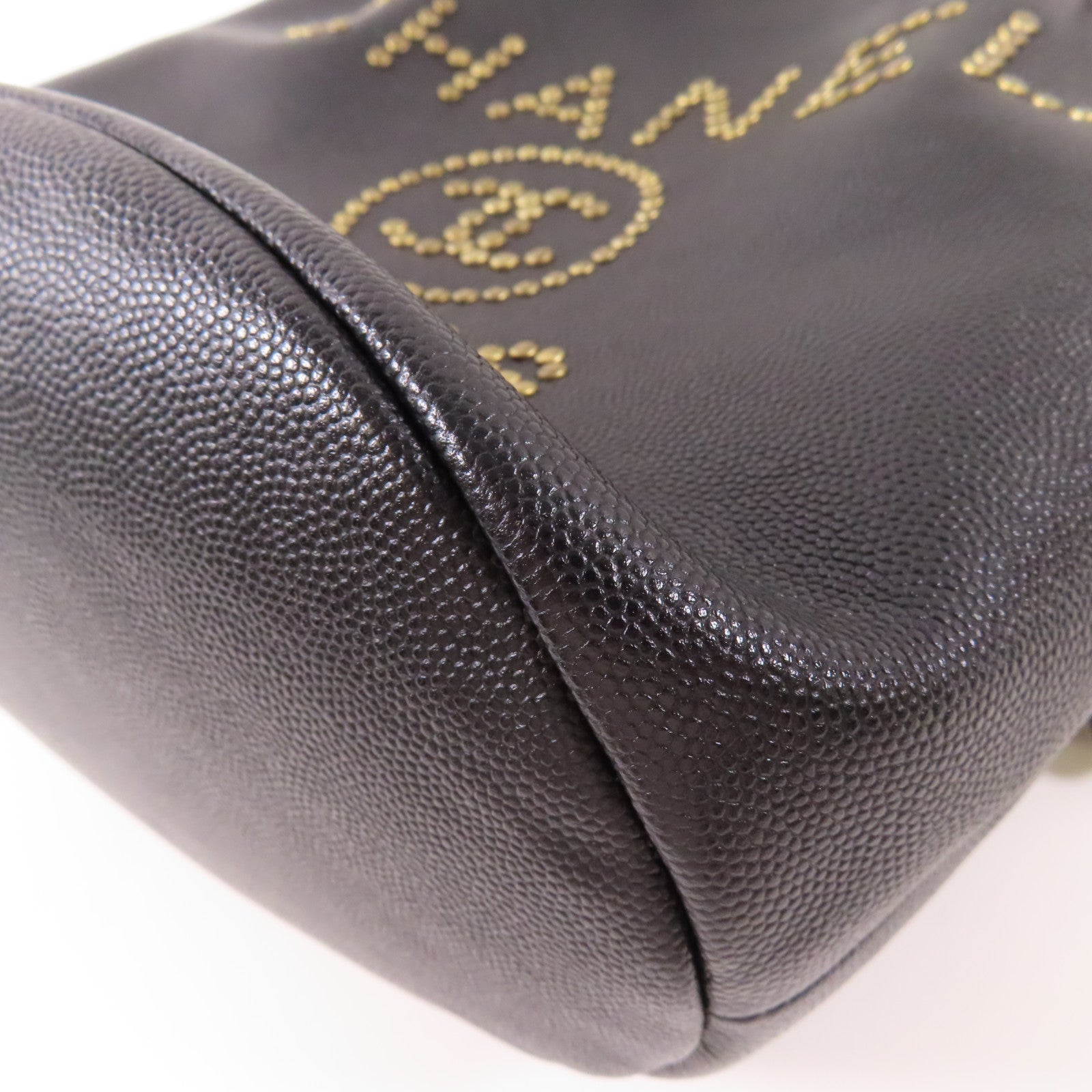 CHANEL【激減優惠】 牛皮皮革Drawstring Bucket金扣鏈帶肩背袋