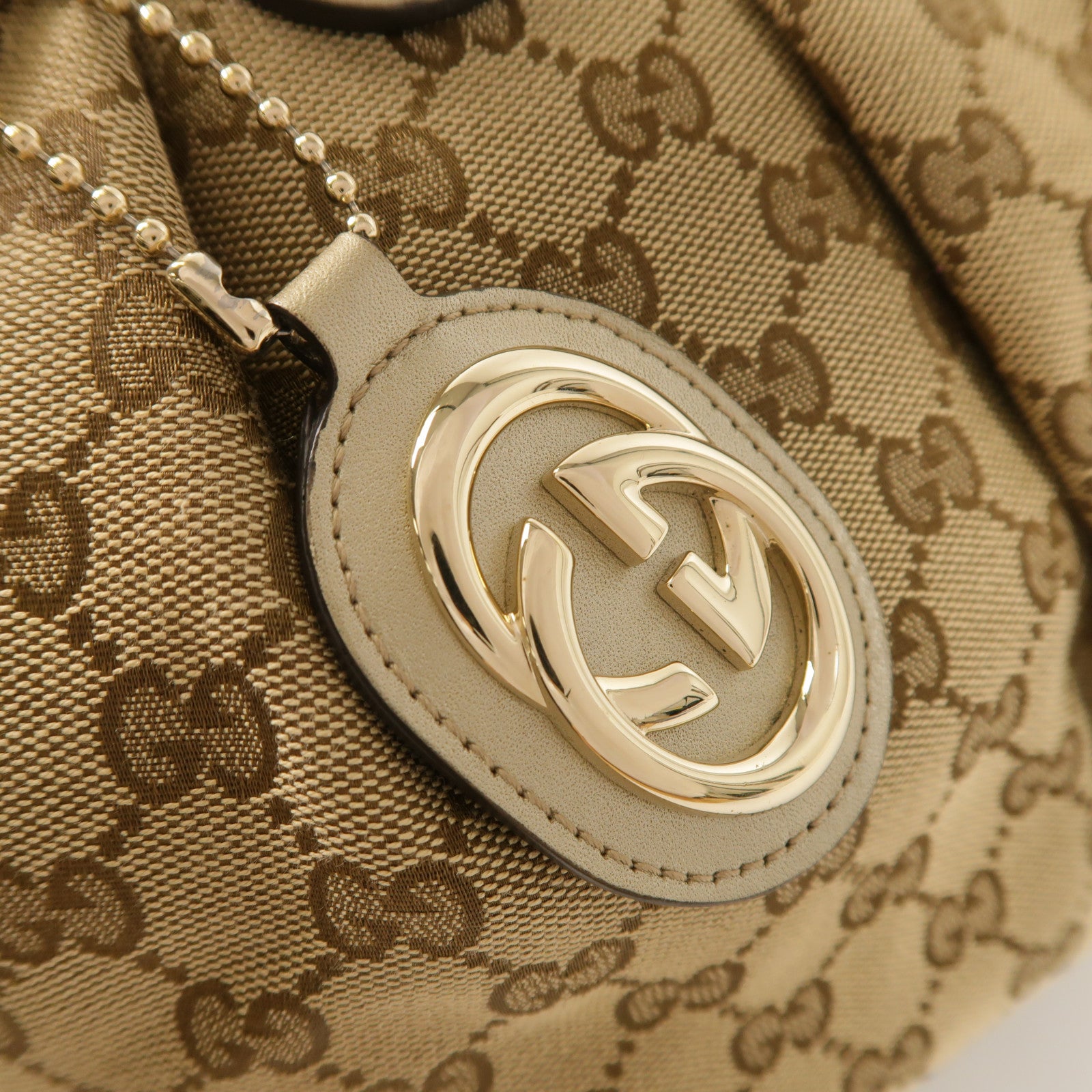 GUCCI 帆布/牛皮皮革2 Way Shoulder金扣手挽肩背兩用袋