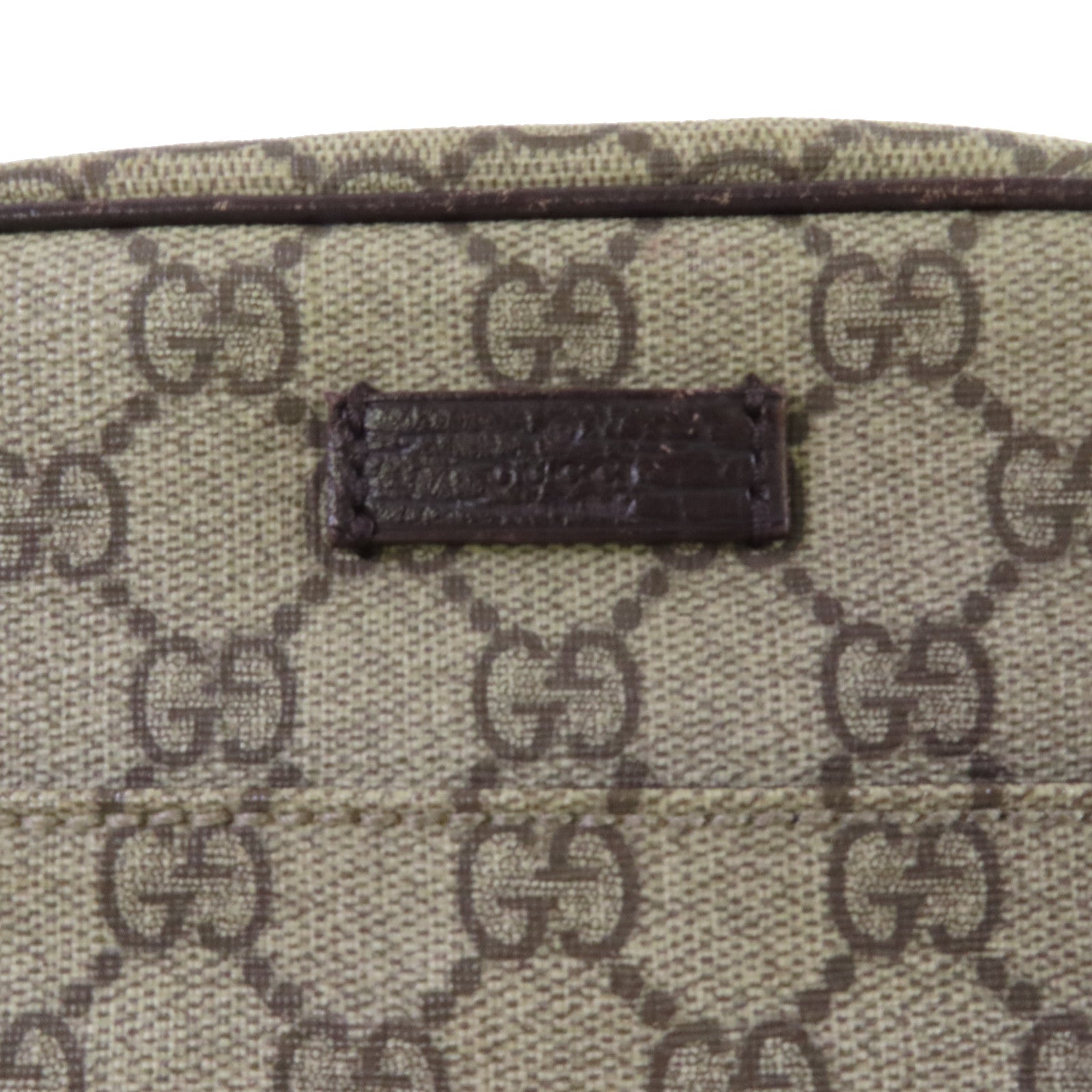 GUCCI 【清倉大減價】塗層帆布GG Supreme銀扣肩背袋啡色