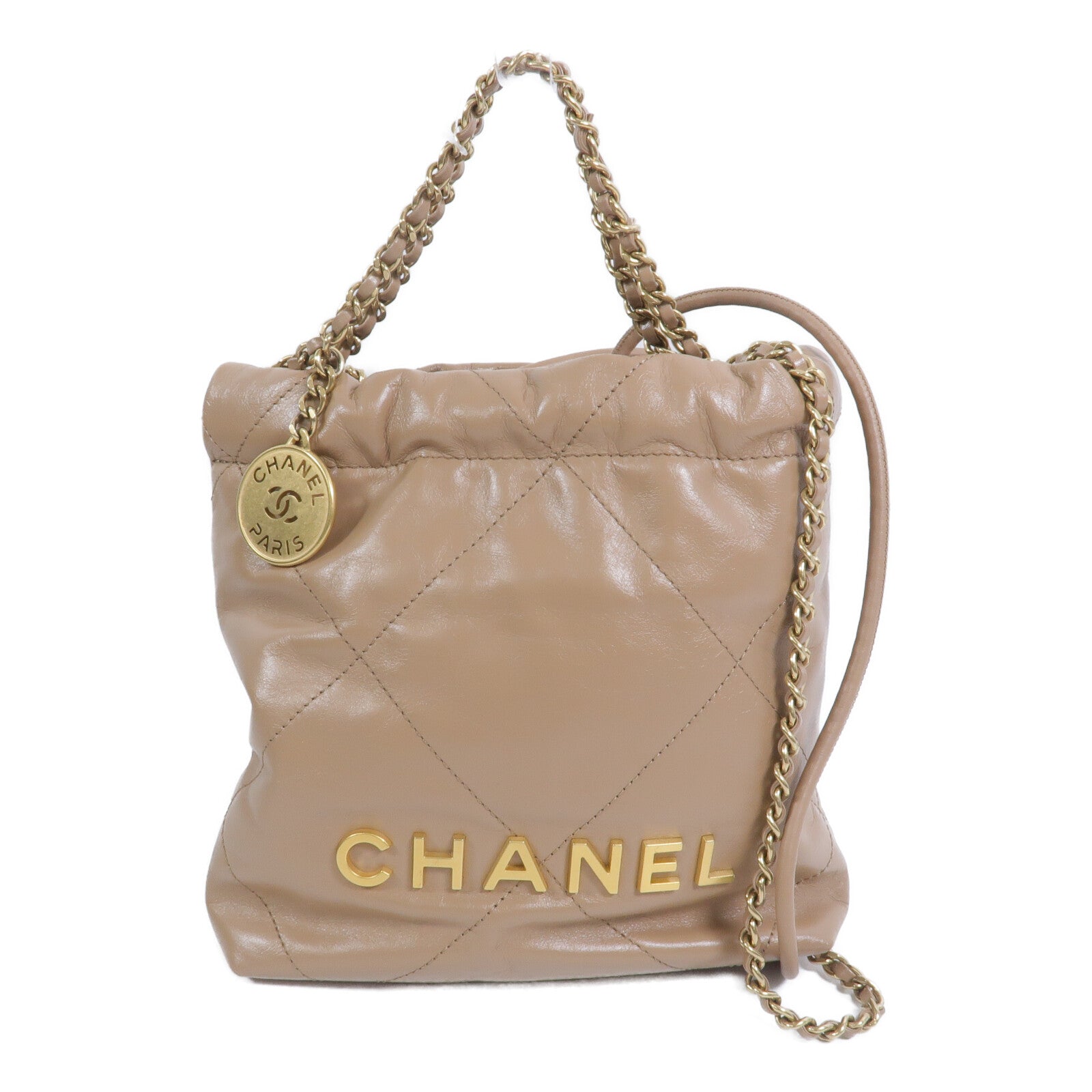 CHANEL 牛皮皮革Chanel 22 Mini鏈帶肩背袋