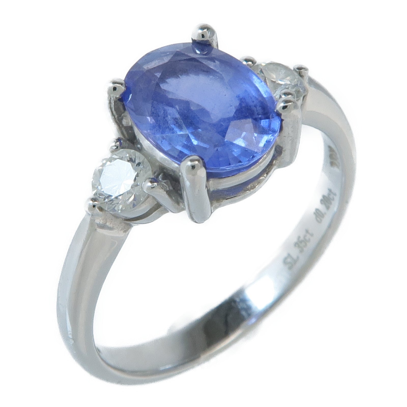 JEWELRY 18K白金Sapphire Diamond Ring藍寶石/鑽石戒指US#5.75