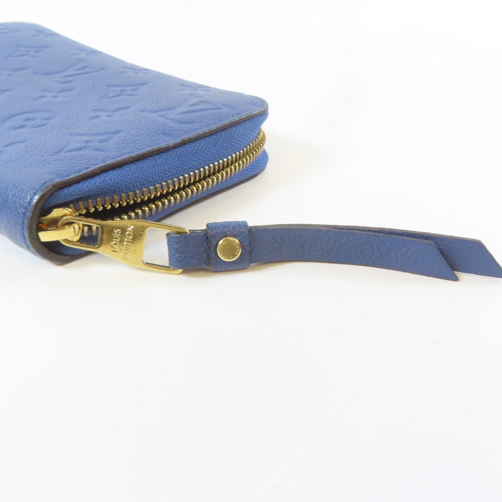 LOUIS VUITTON 【激減優惠】Monogram Empreinte Zipper Long Wallet 金扣L形拉藍色鍊長錢包